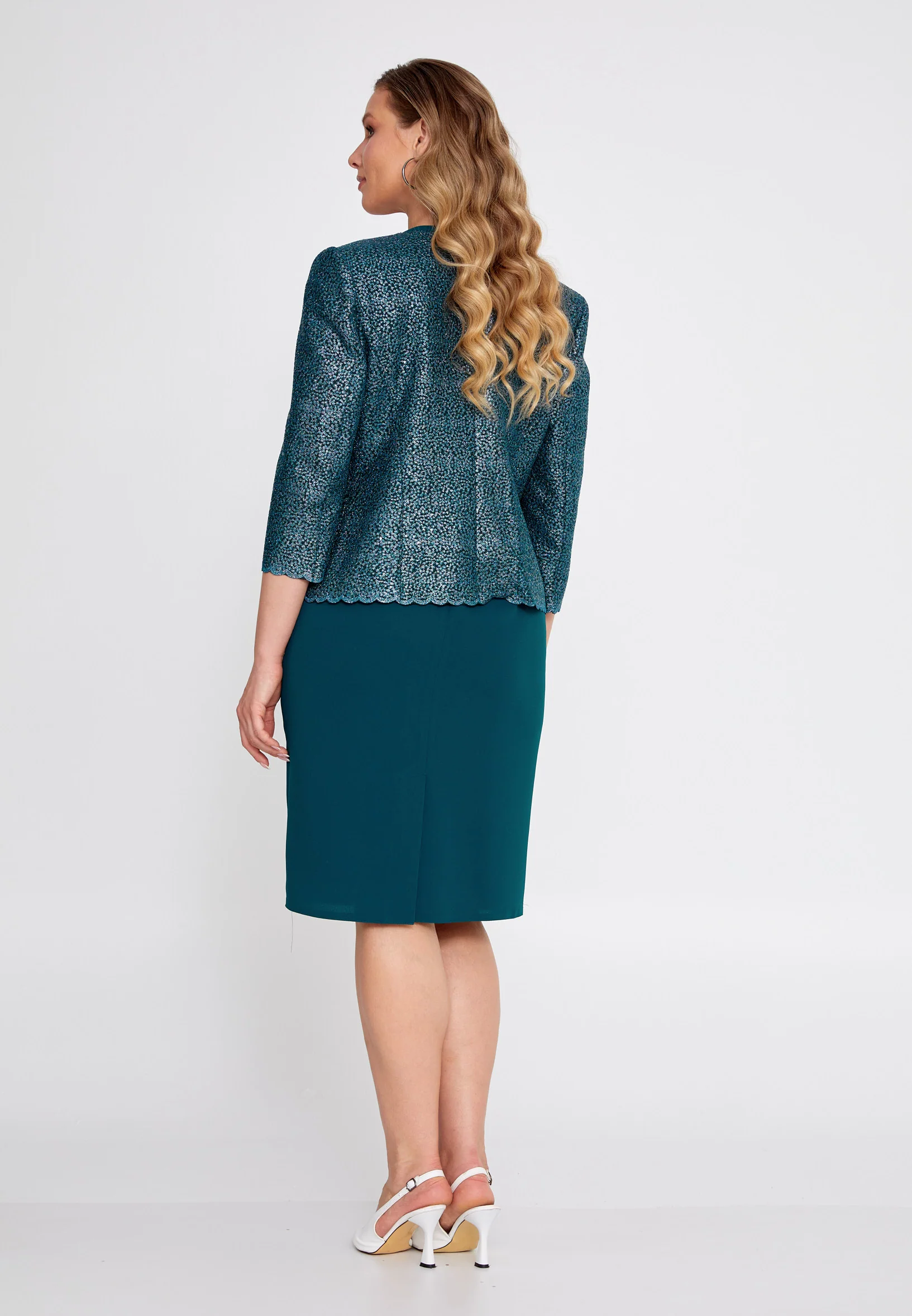 Mid-Length Viscose With Stones Plus Size Two-Piece Outfit gyl703 - Image 3