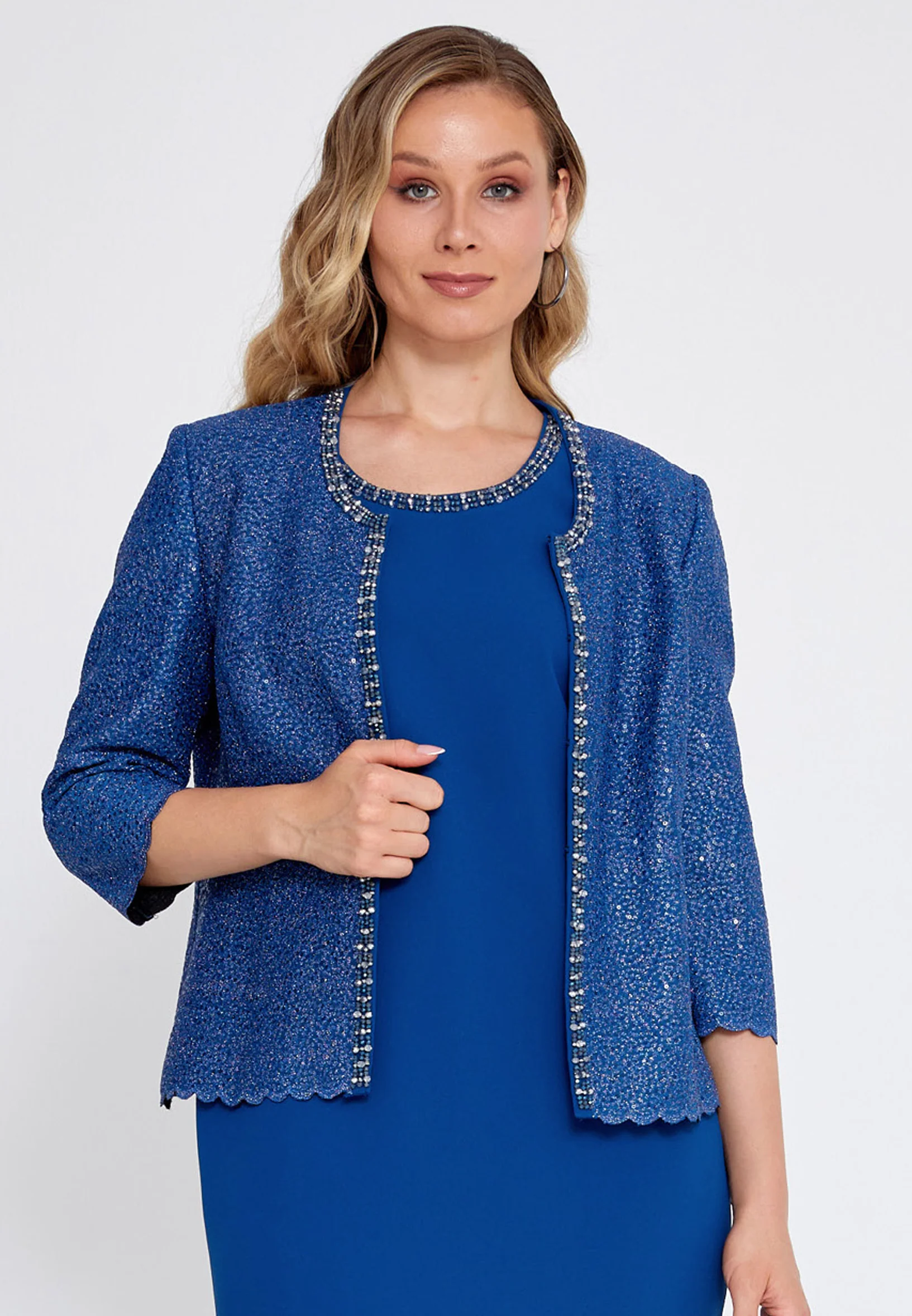 Mid-Length Viscose With Stones Plus Size Two-Piece Outfit gyl703 - Image 5