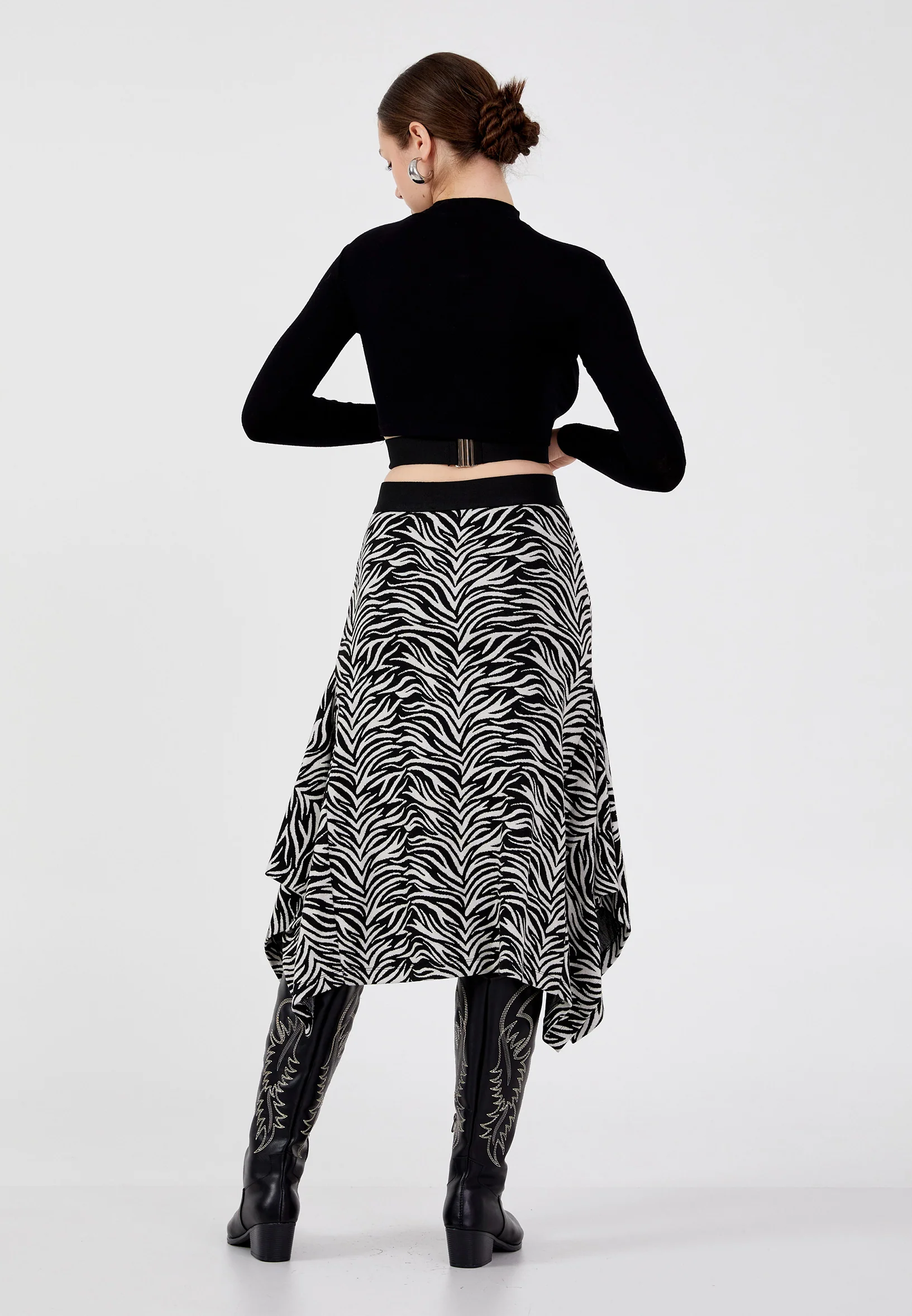 Midi Animal Print Regular Skirt ber23k3125 - Image 3