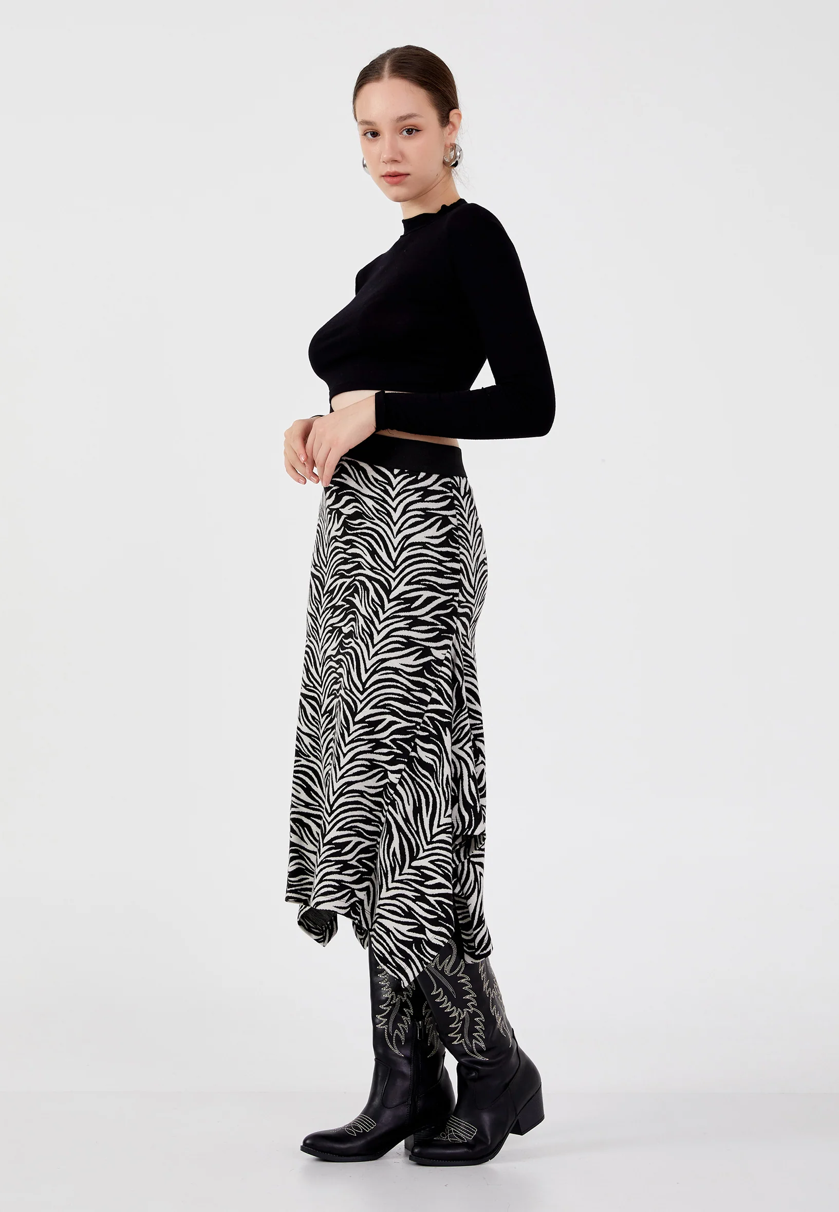 Midi Animal Print Regular Skirt ber23k3125 - Image 4