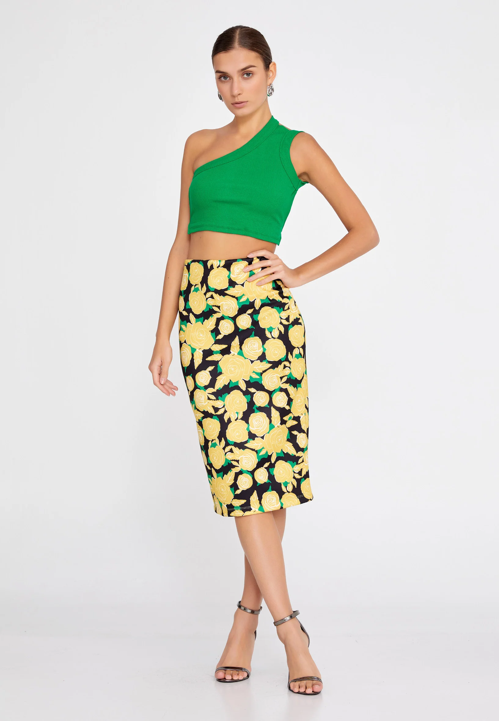 Midi Floral Regular Skirt ber23k3141 - Image 10