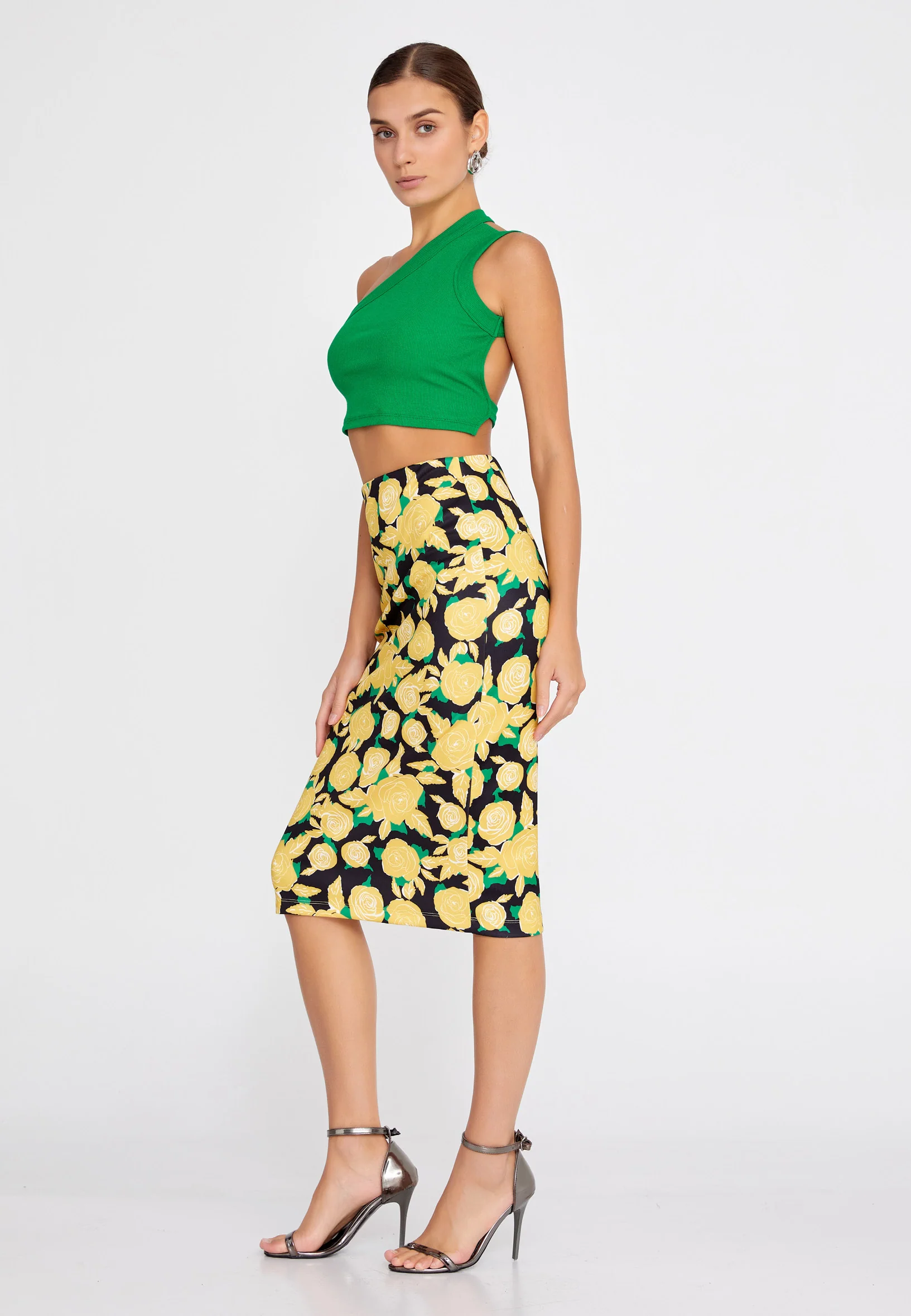 Midi Floral Regular Skirt ber23k3141 - Image 12