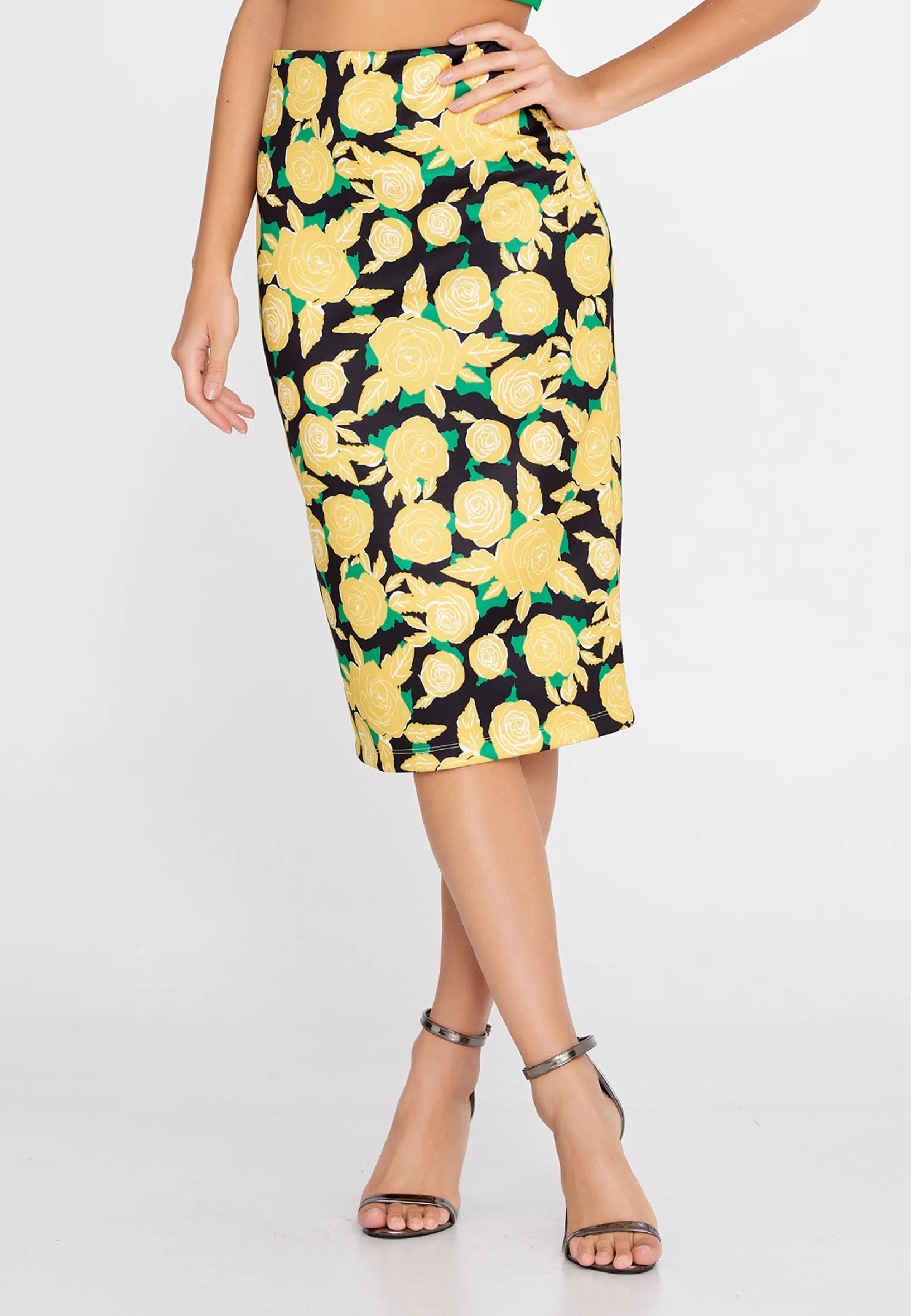 Midi Floral Regular Skirt ber23k3141 - Image 9