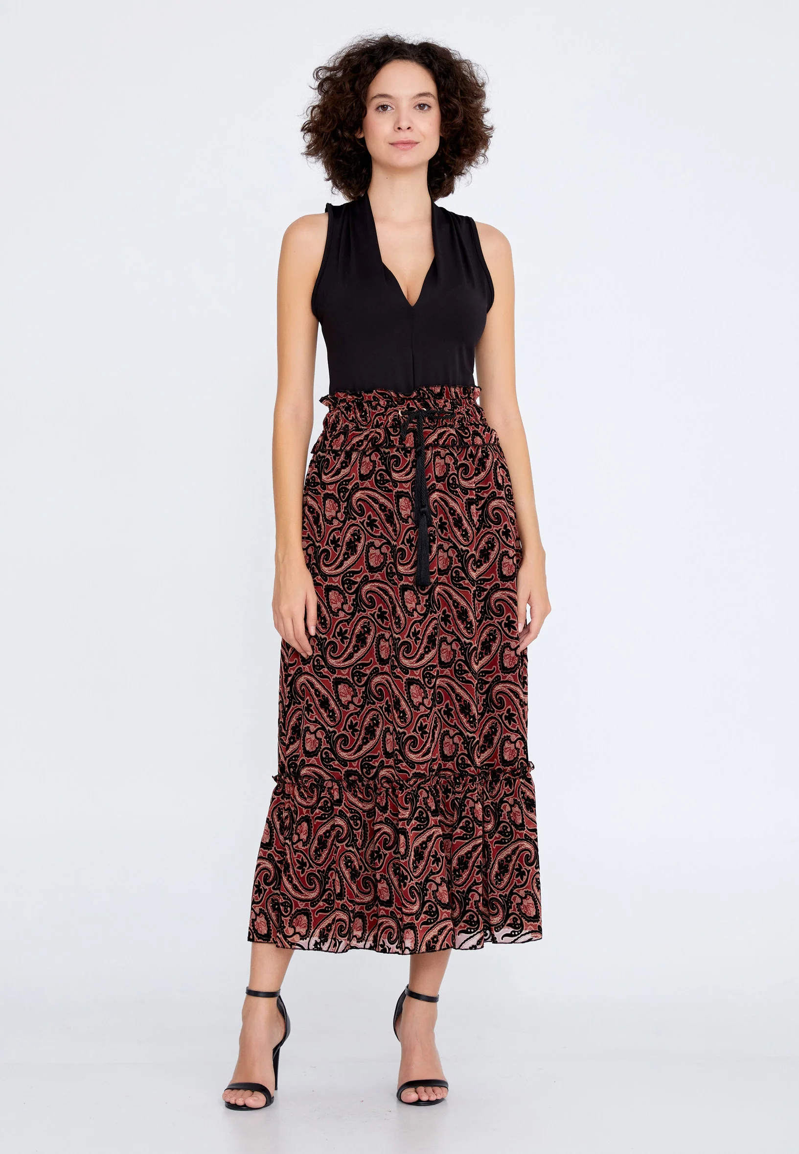 Midi Floral Regular Skirt huk3303