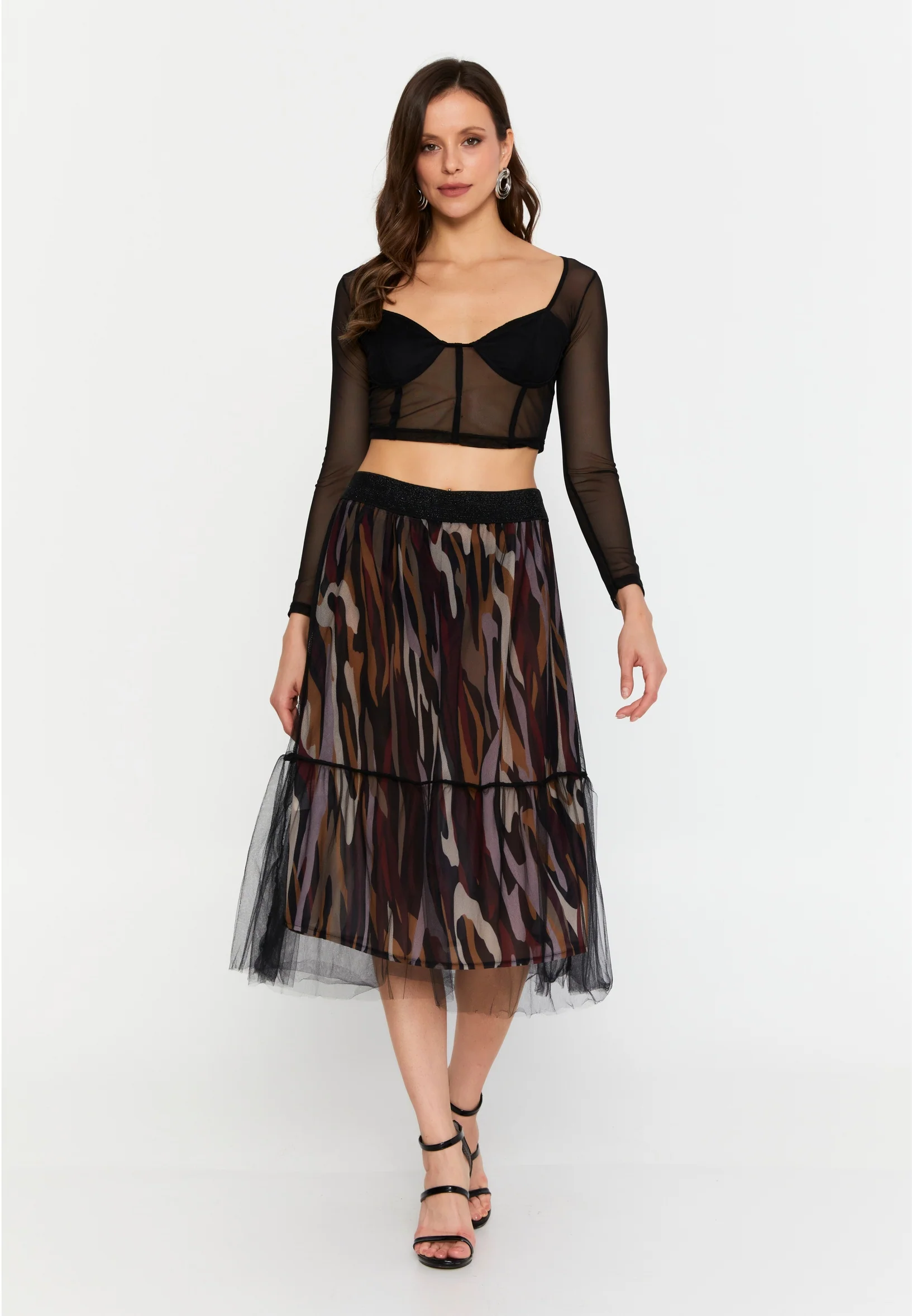 Midi Graphic Regular Skirt clf15986