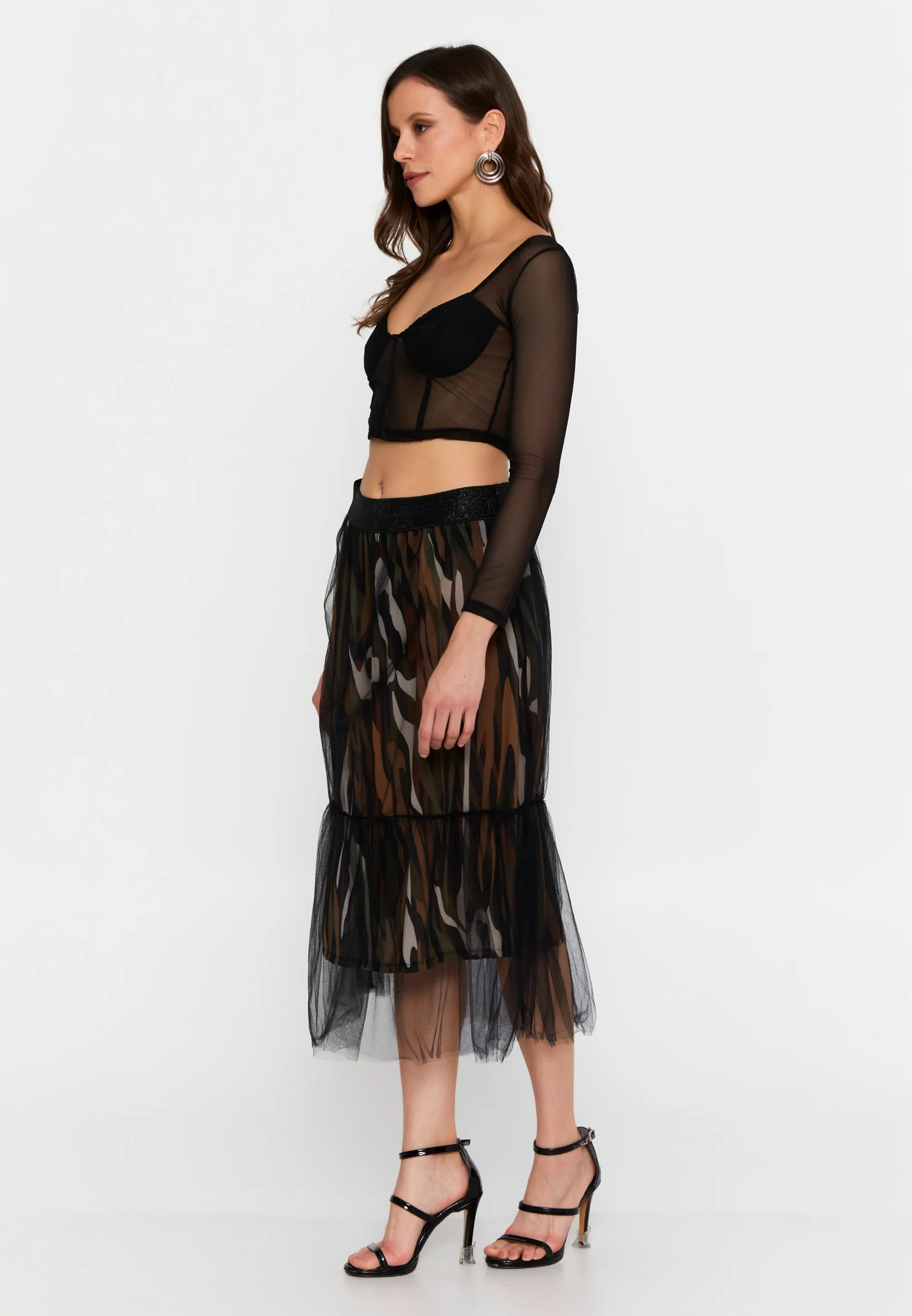 Midi Graphic Regular Skirt clf15986 - Image 11
