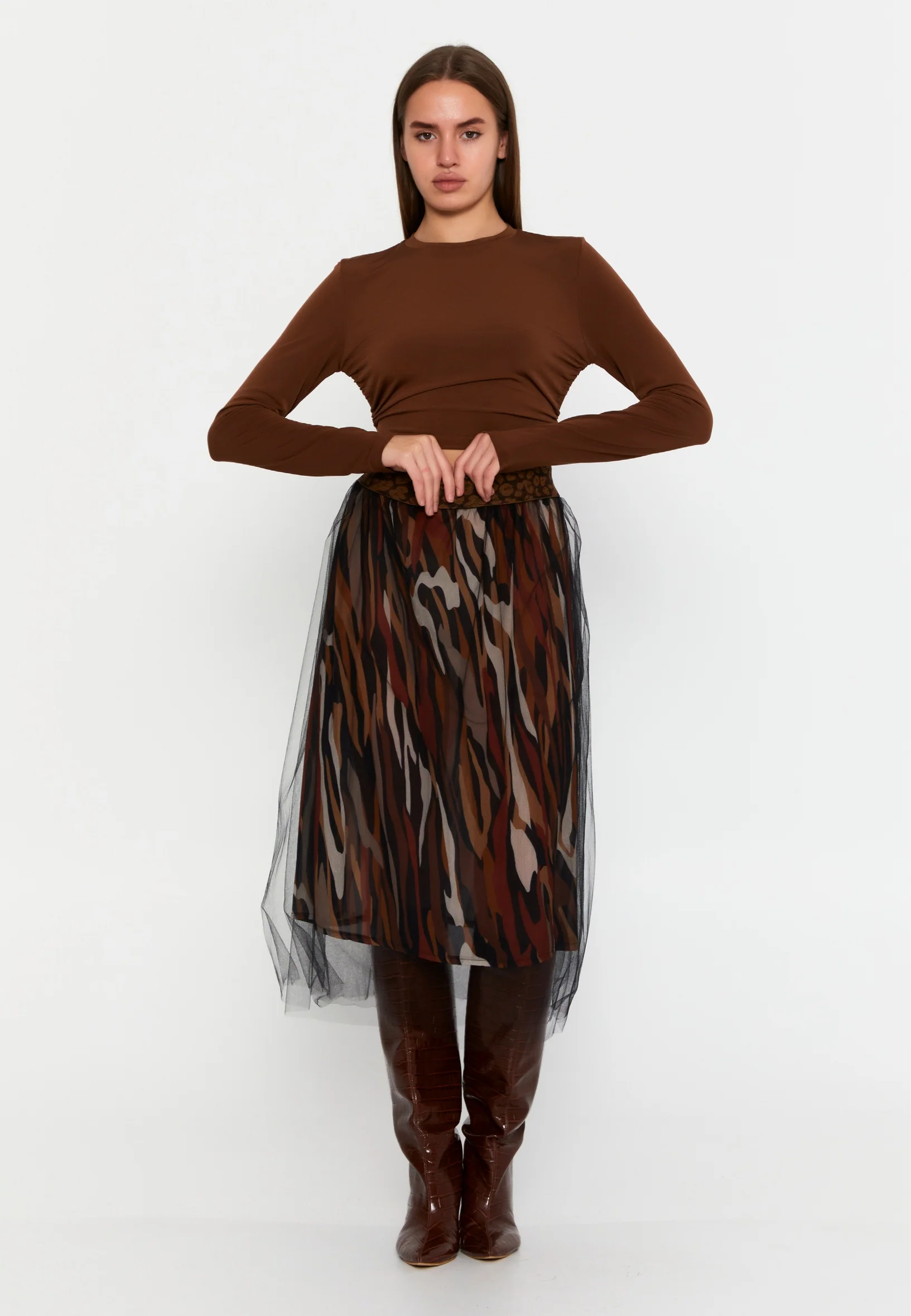 Midi Graphic Regular Skirt clf16086 - Image 5