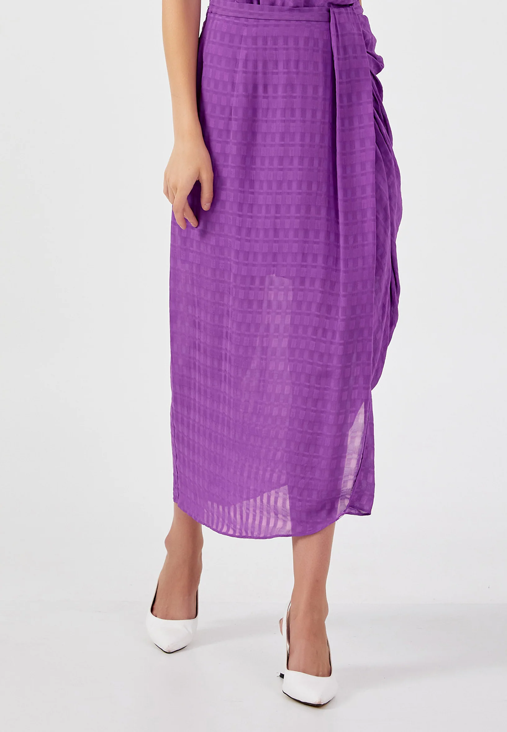 Midi Patterned Regular Skirt kmy24y30411