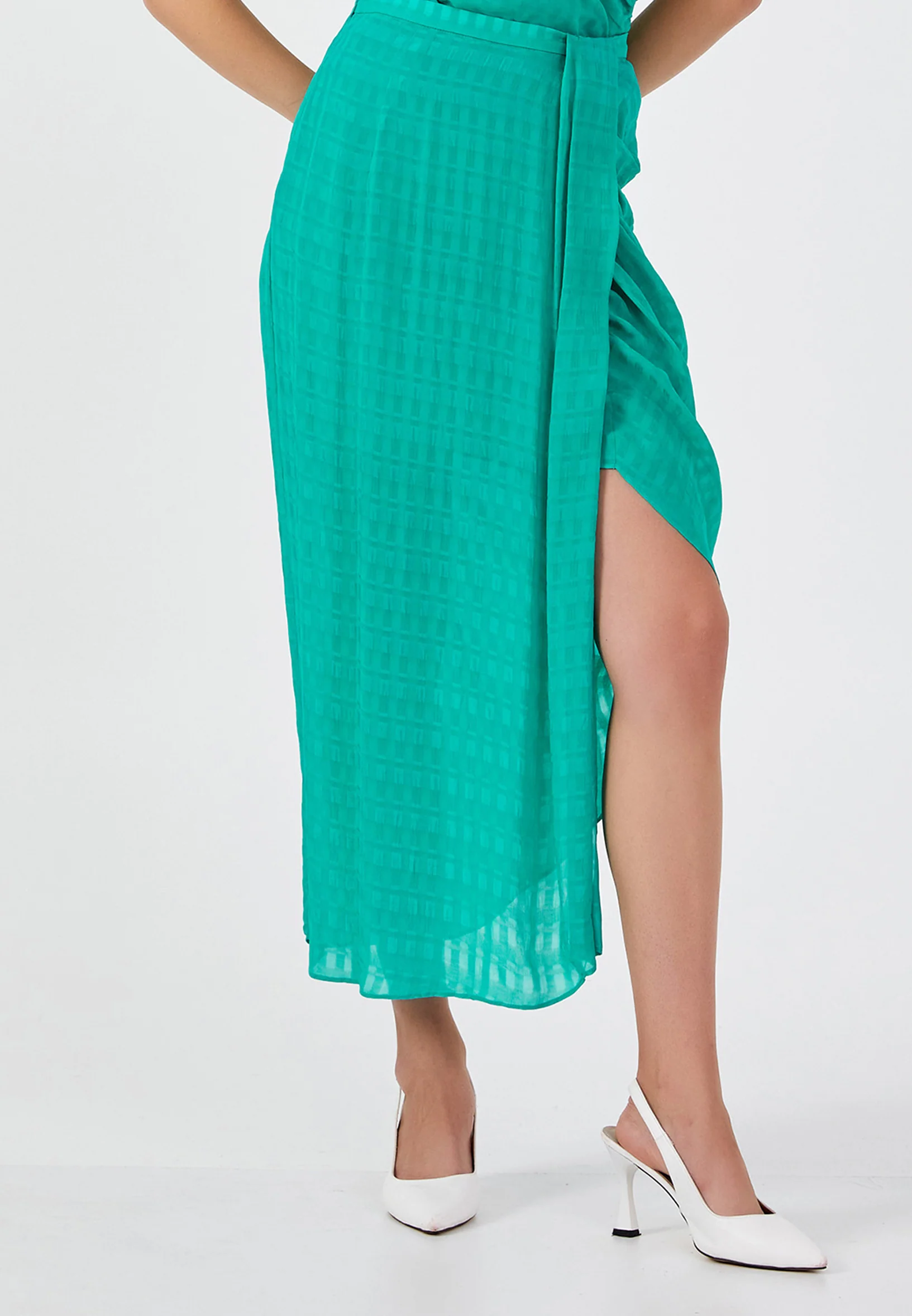 Midi Patterned Regular Skirt kmy24y30411 - Image 5
