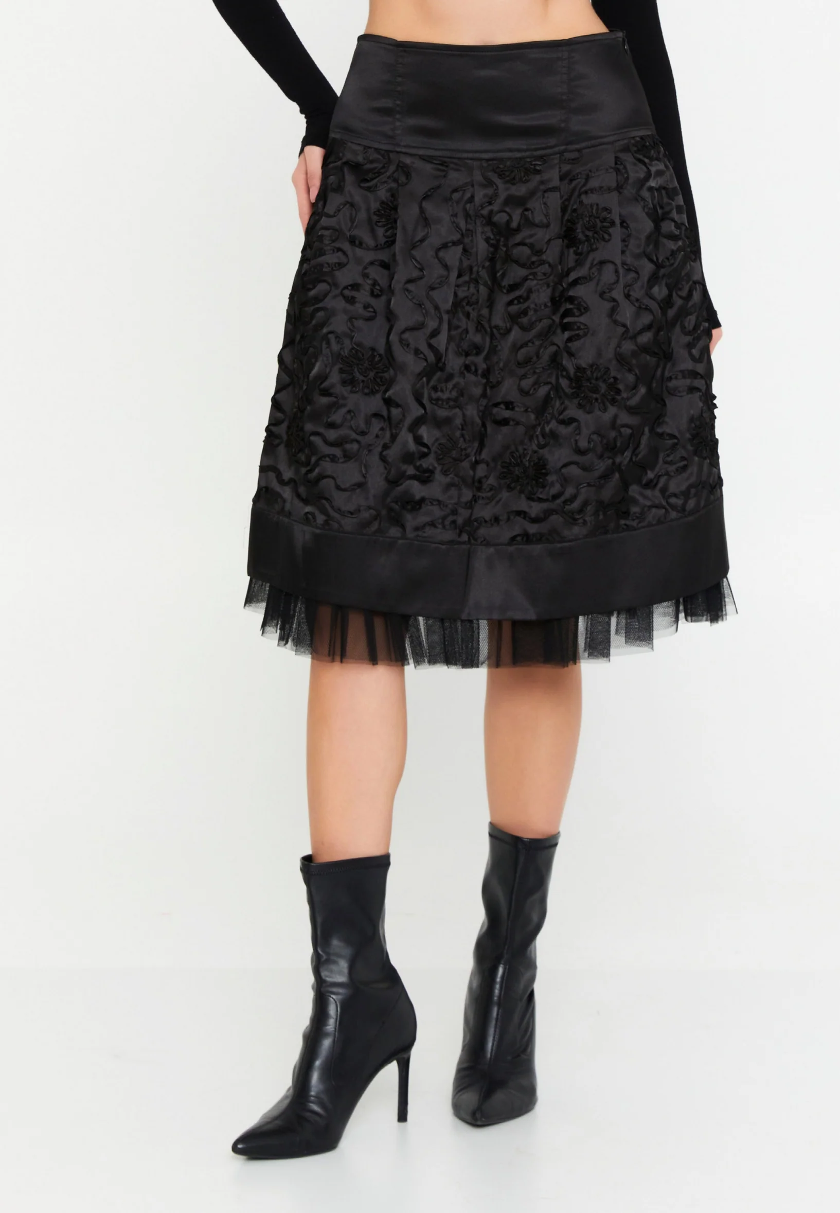 Midi Patterned Regular Skirt ser10871