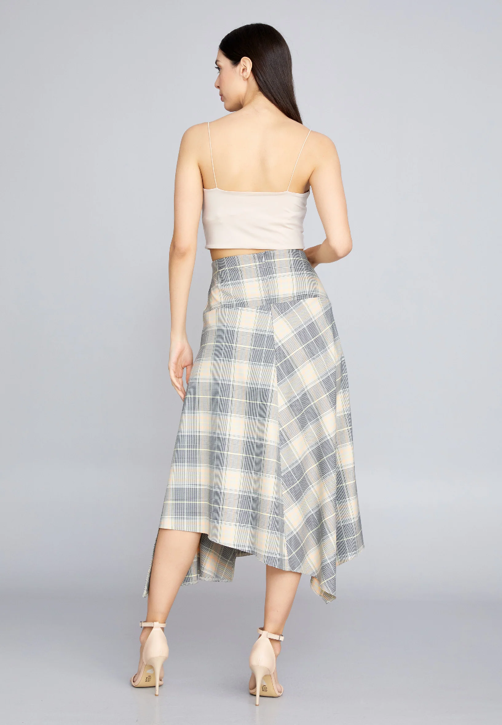 Midi Plaid Regular Skirt kmy22s30908 - Image 3