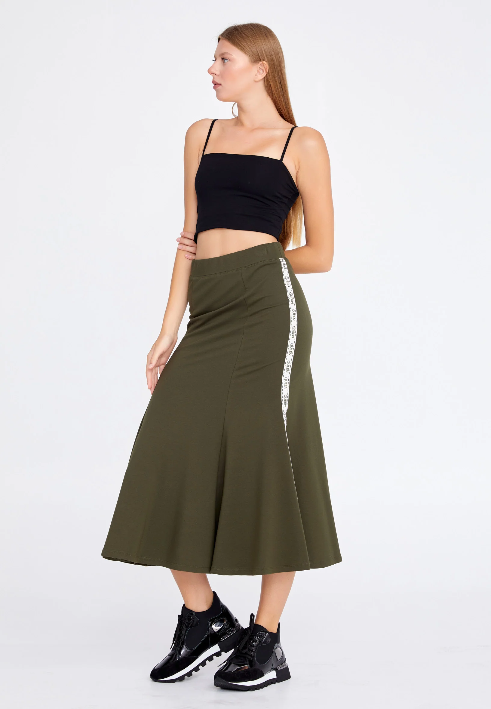 Midi Printed Regular Skirt ber22k3111 - Image 12
