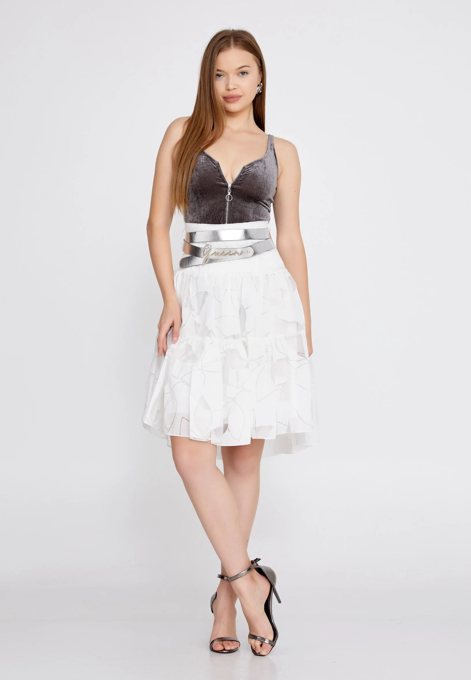 Midi Solid Color Regular Skirt ber20y3120 - Image 6