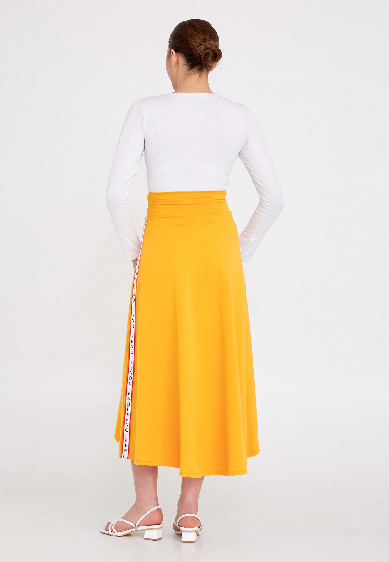Midi Solid Color Regular Skirt ber21y3102 - Image 11