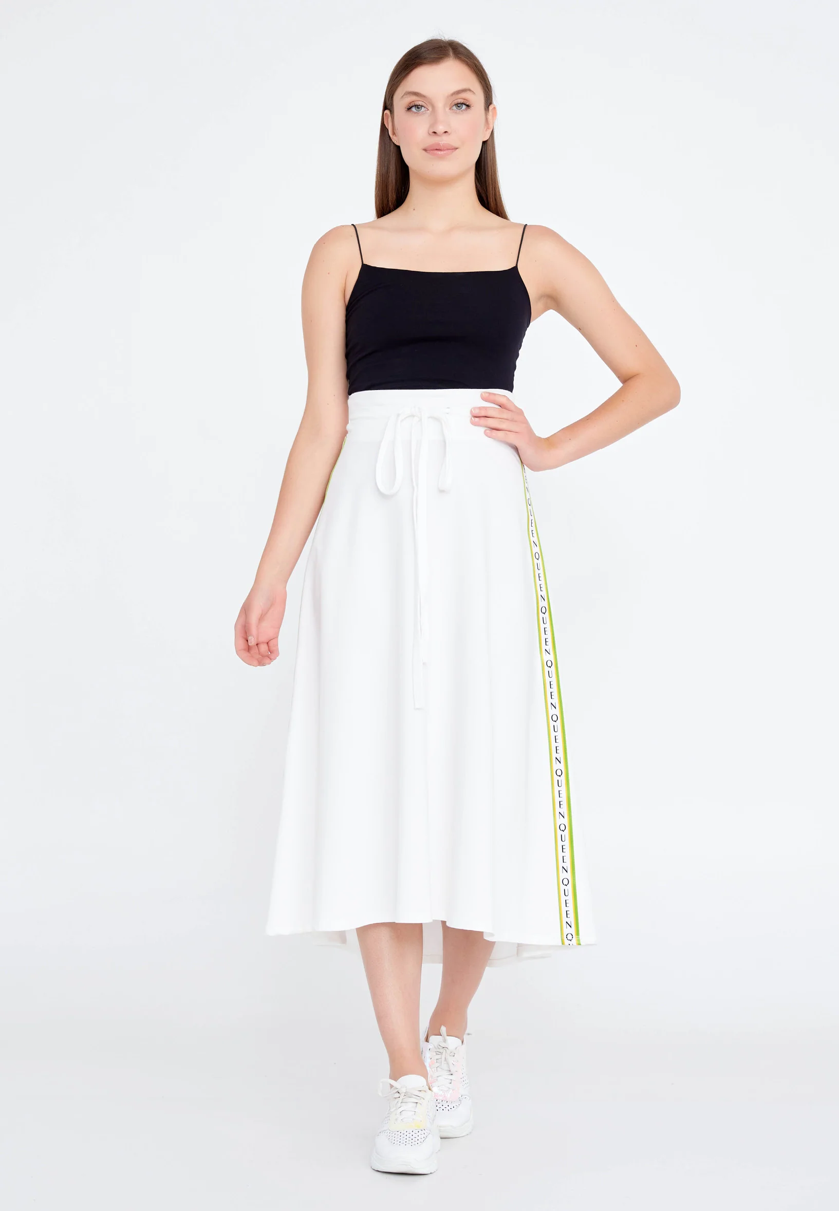 Midi Solid Color Regular Skirt ber21y3102 - Image 2