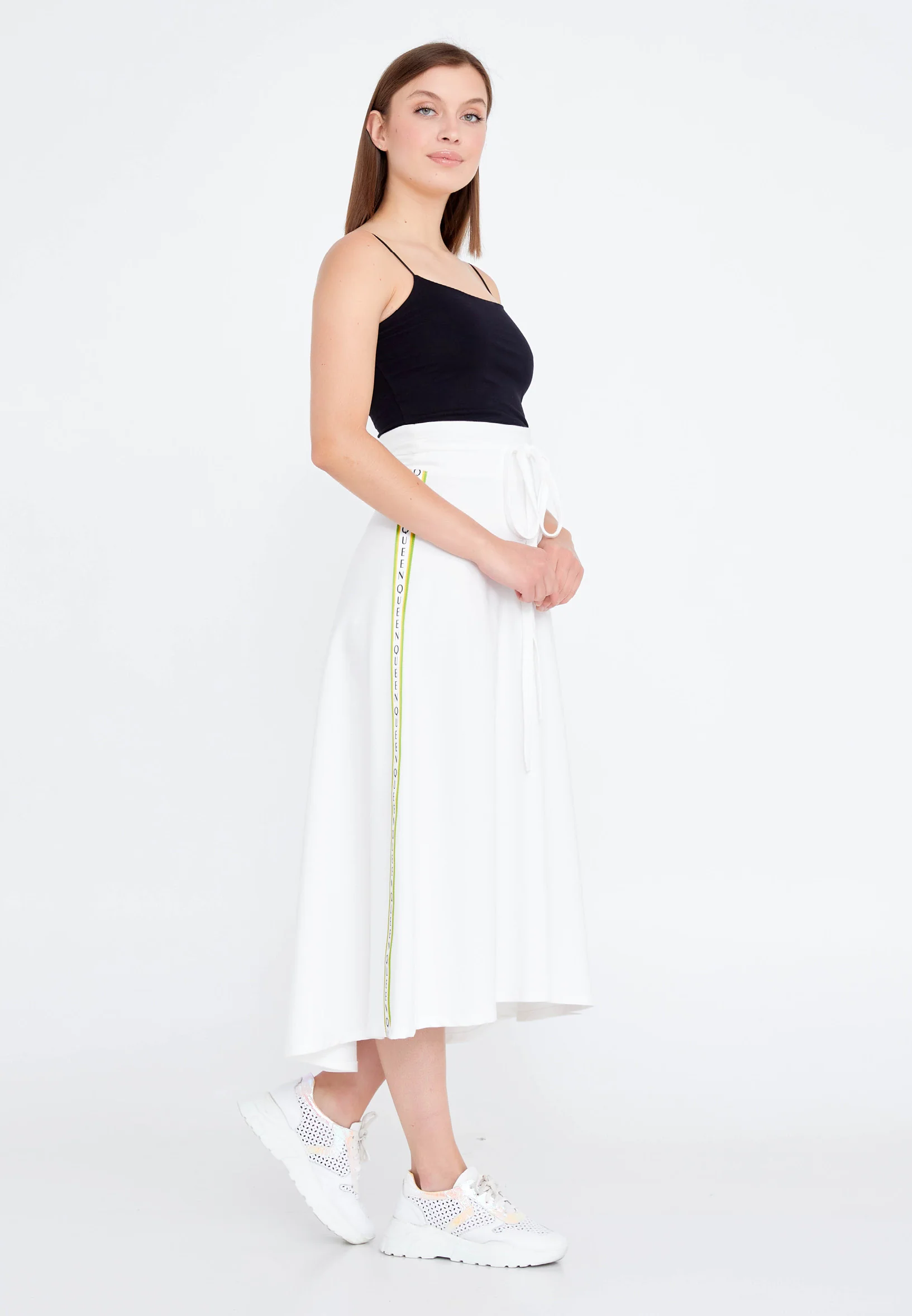 Midi Solid Color Regular Skirt ber21y3102 - Image 4