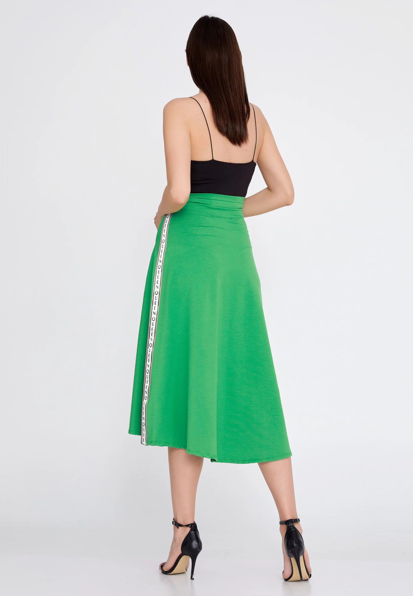 Midi Solid Color Regular Skirt ber21y3102 - Image 7