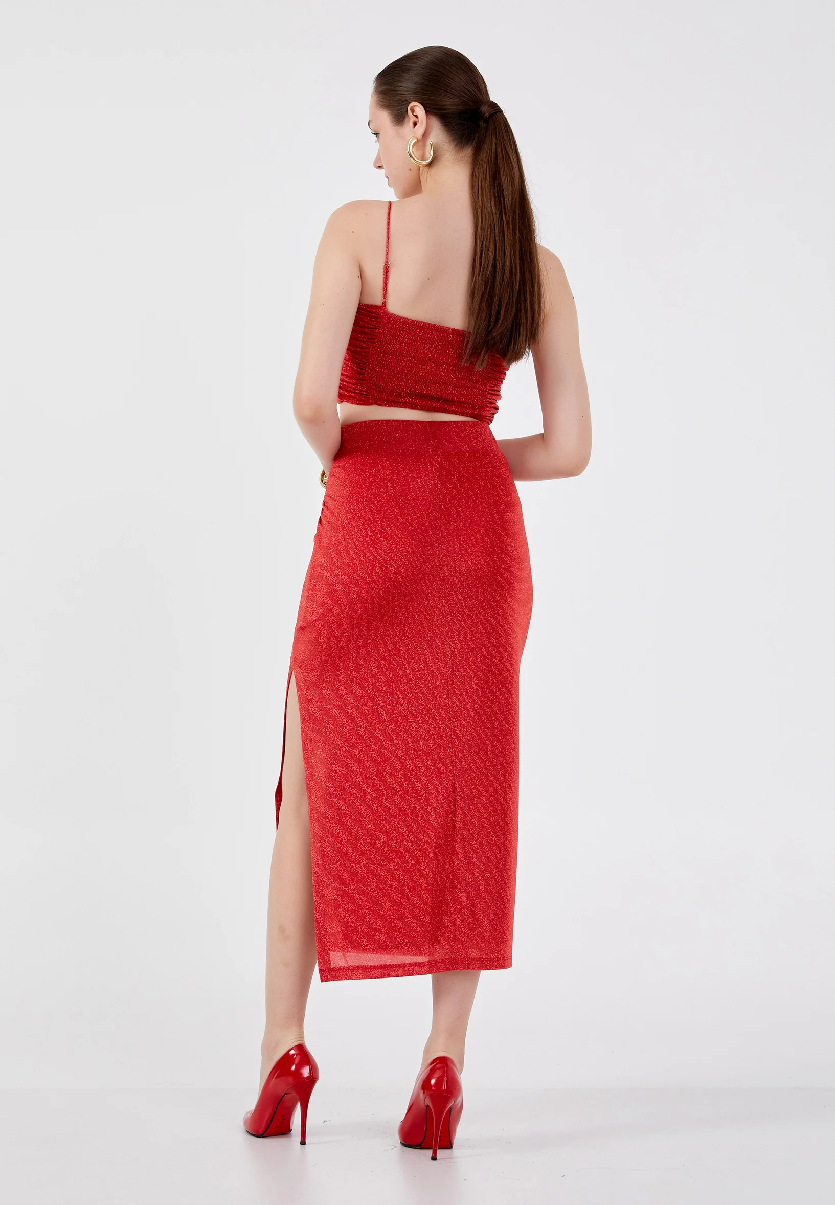 Midi Solid Color Regular Skirt ber23k3112 - Image 11