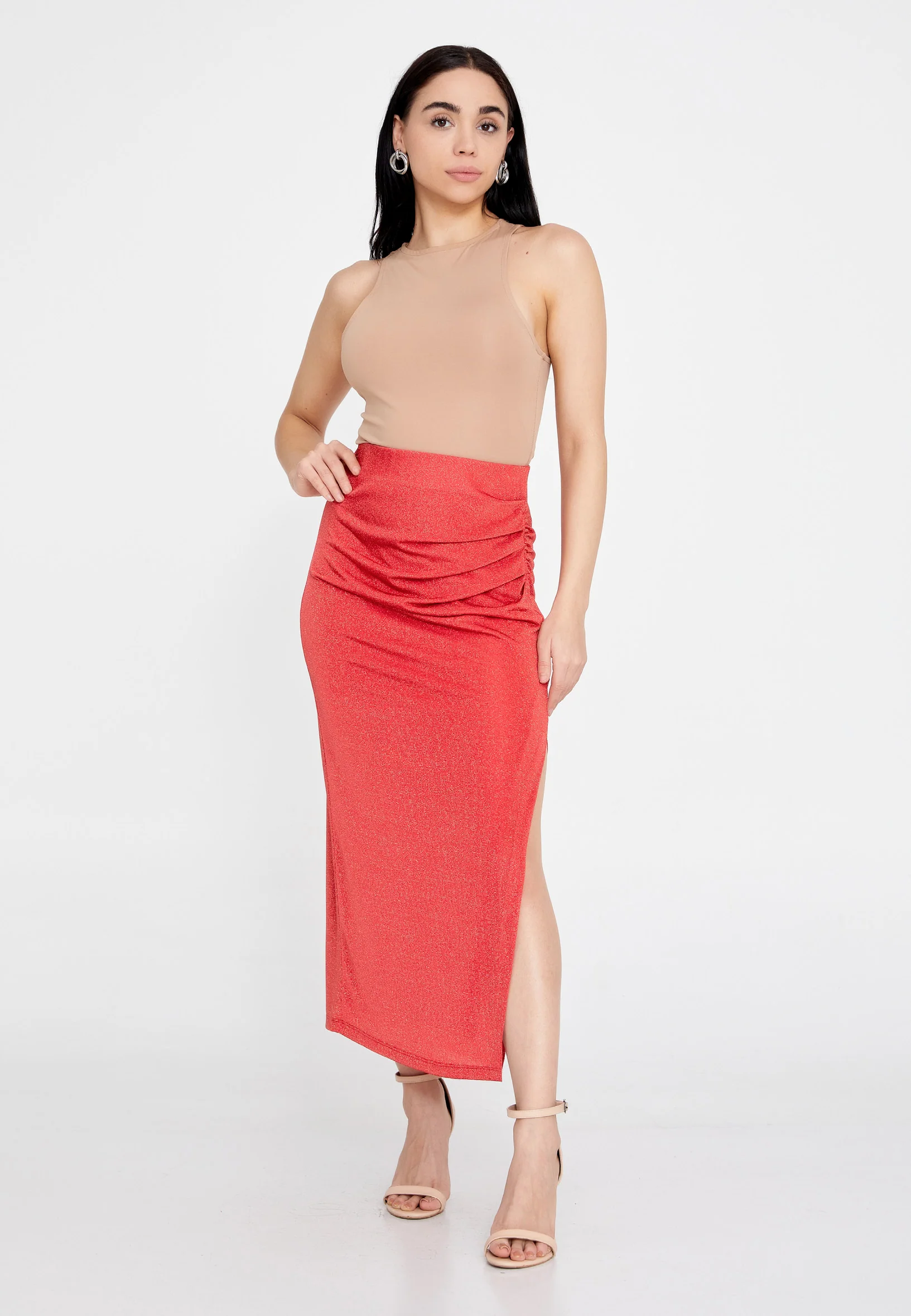 Midi Solid Color Regular Skirt ber23k3112 - Image 6