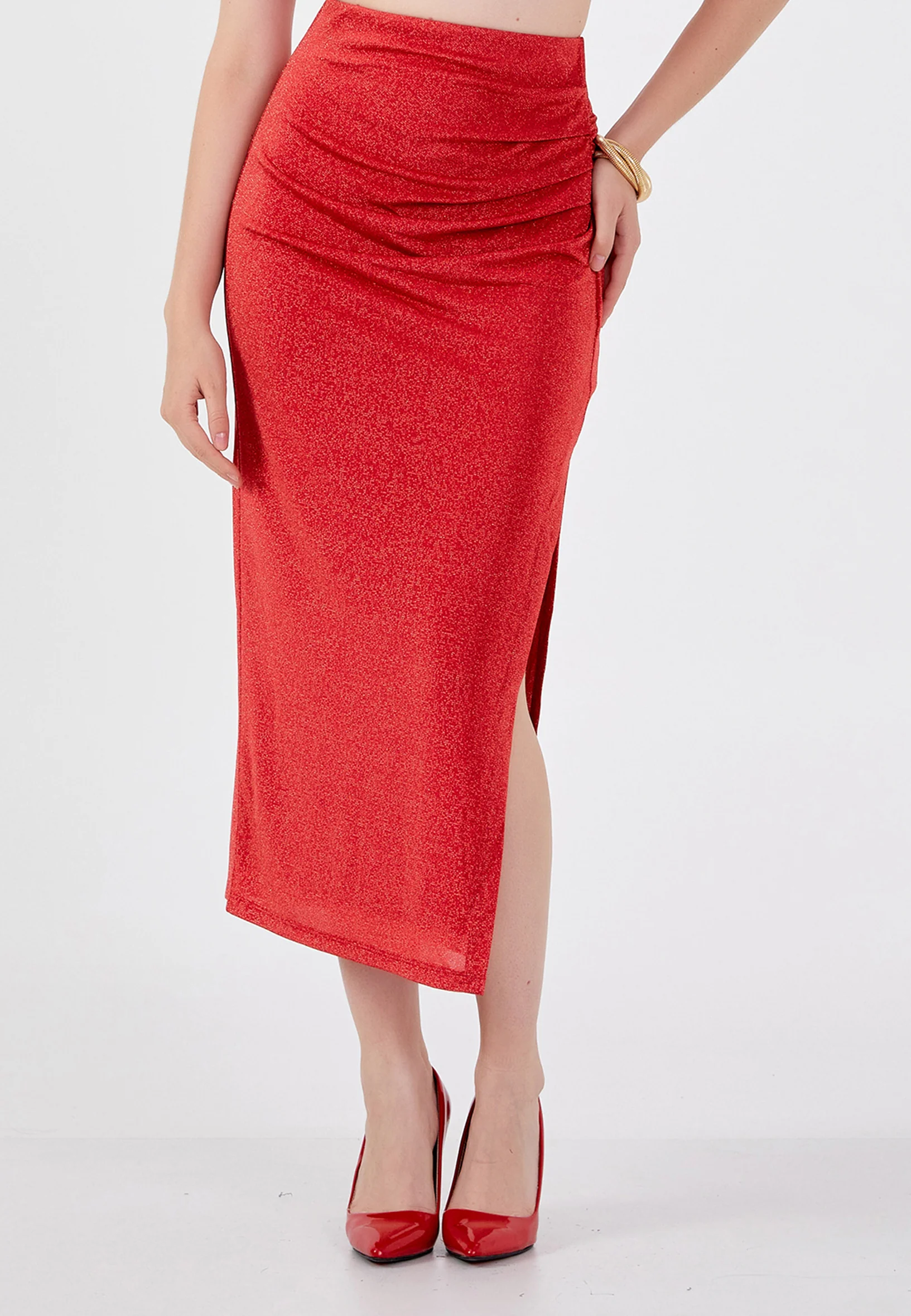 Midi Solid Color Regular Skirt ber23k3112 - Image 9