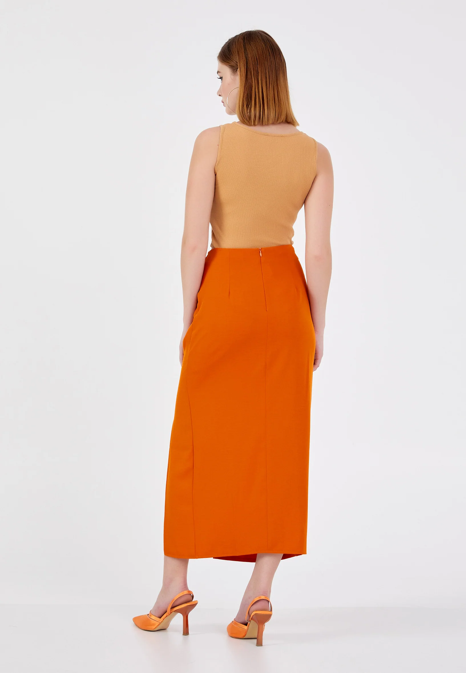 Midi Solid Color Regular Skirt ber23k3130 - Image 3