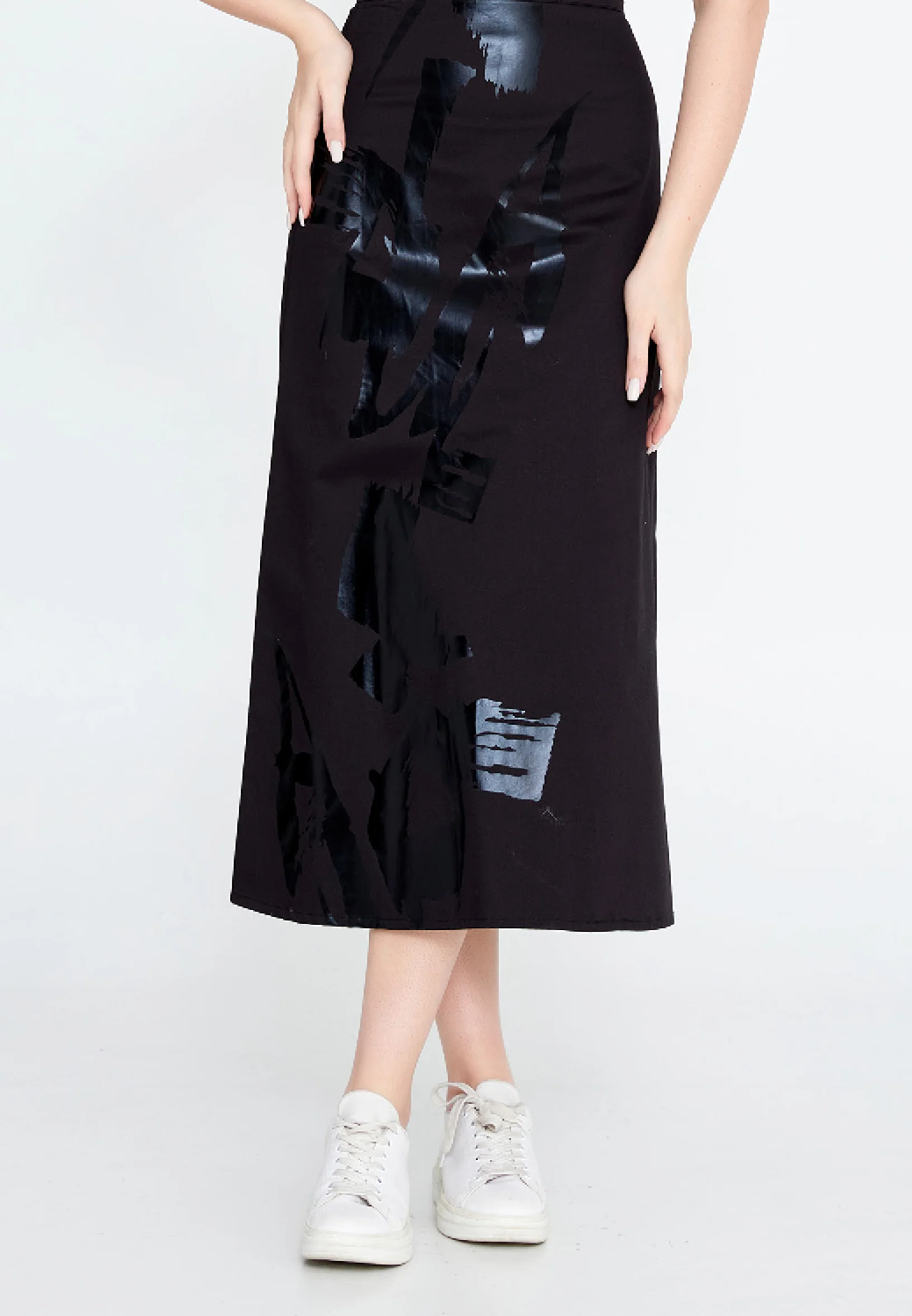 Midi Solid Color Regular Skirt ber23y3105
