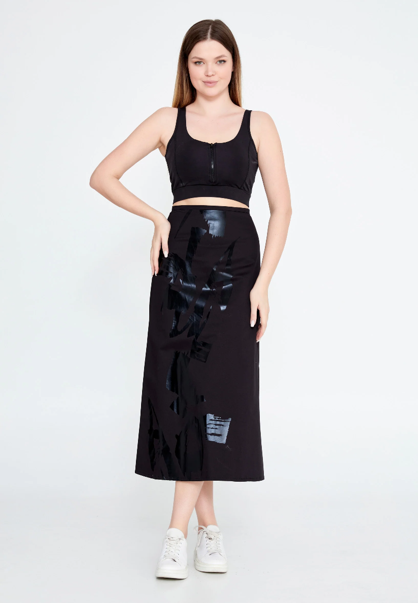 Midi Solid Color Regular Skirt ber23y3105 - Image 2