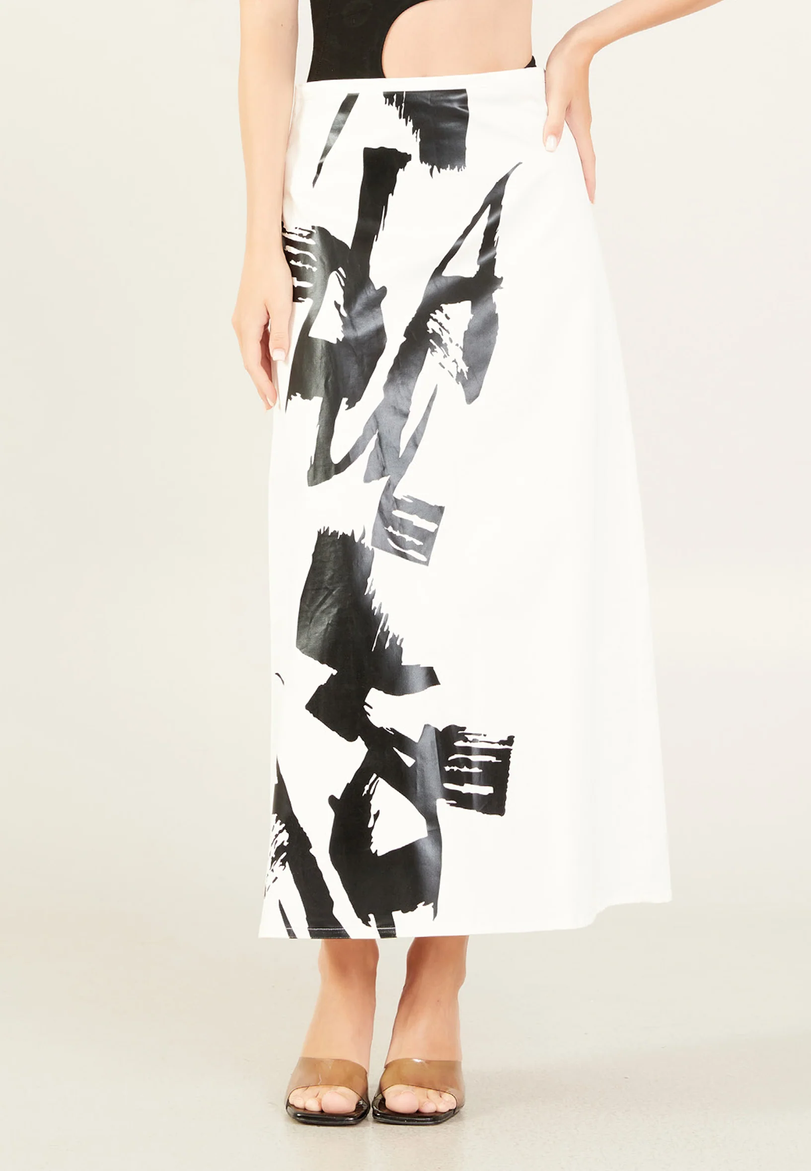 Midi Solid Color Regular Skirt ber23y3105 - Image 5