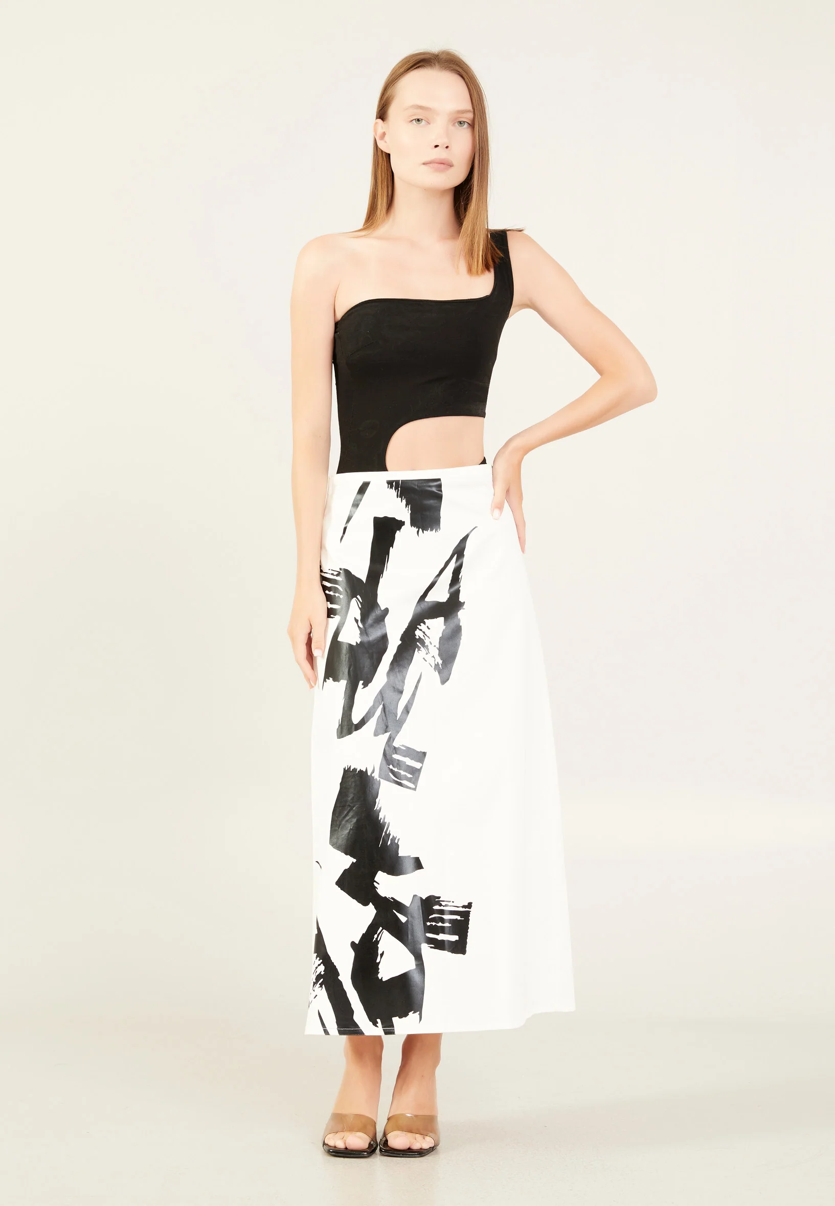Midi Solid Color Regular Skirt ber23y3105 - Image 6