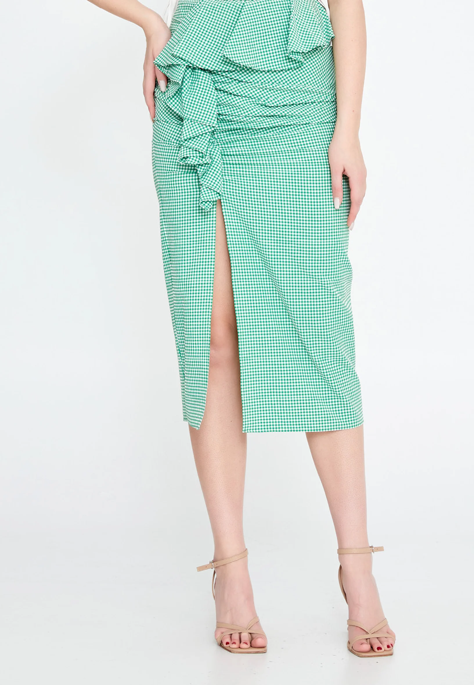 Midi Solid Color Regular Skirt ber23y3113 - Image 4