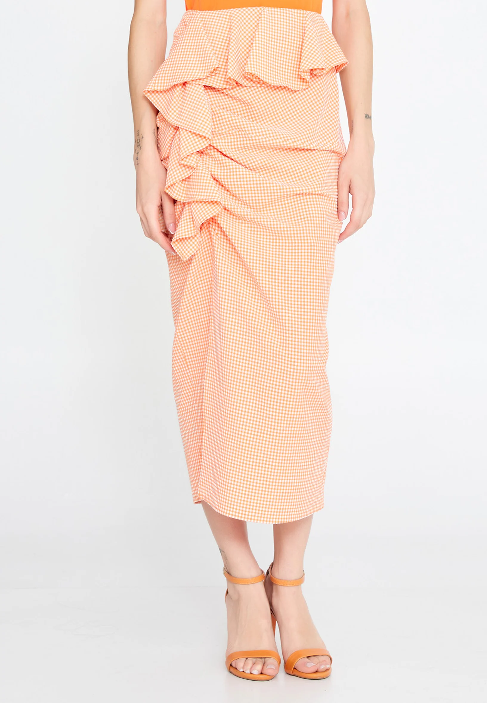 Midi Solid Color Regular Skirt ber23y3113 - Image 8