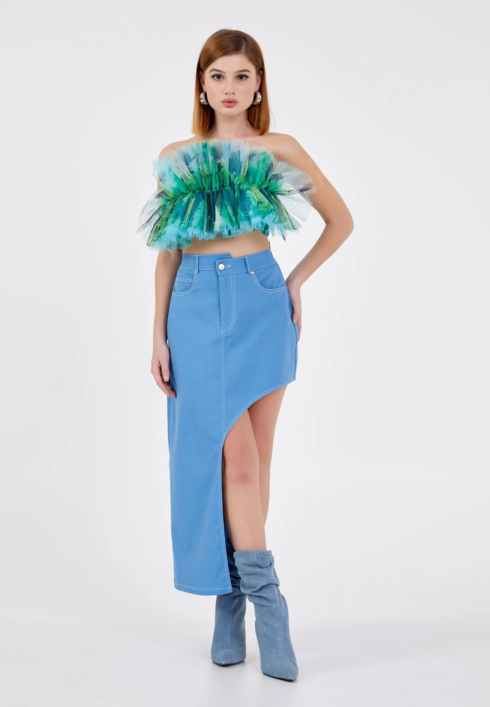 Midi Solid Color Regular Skirt ber23y3117 - Image 2