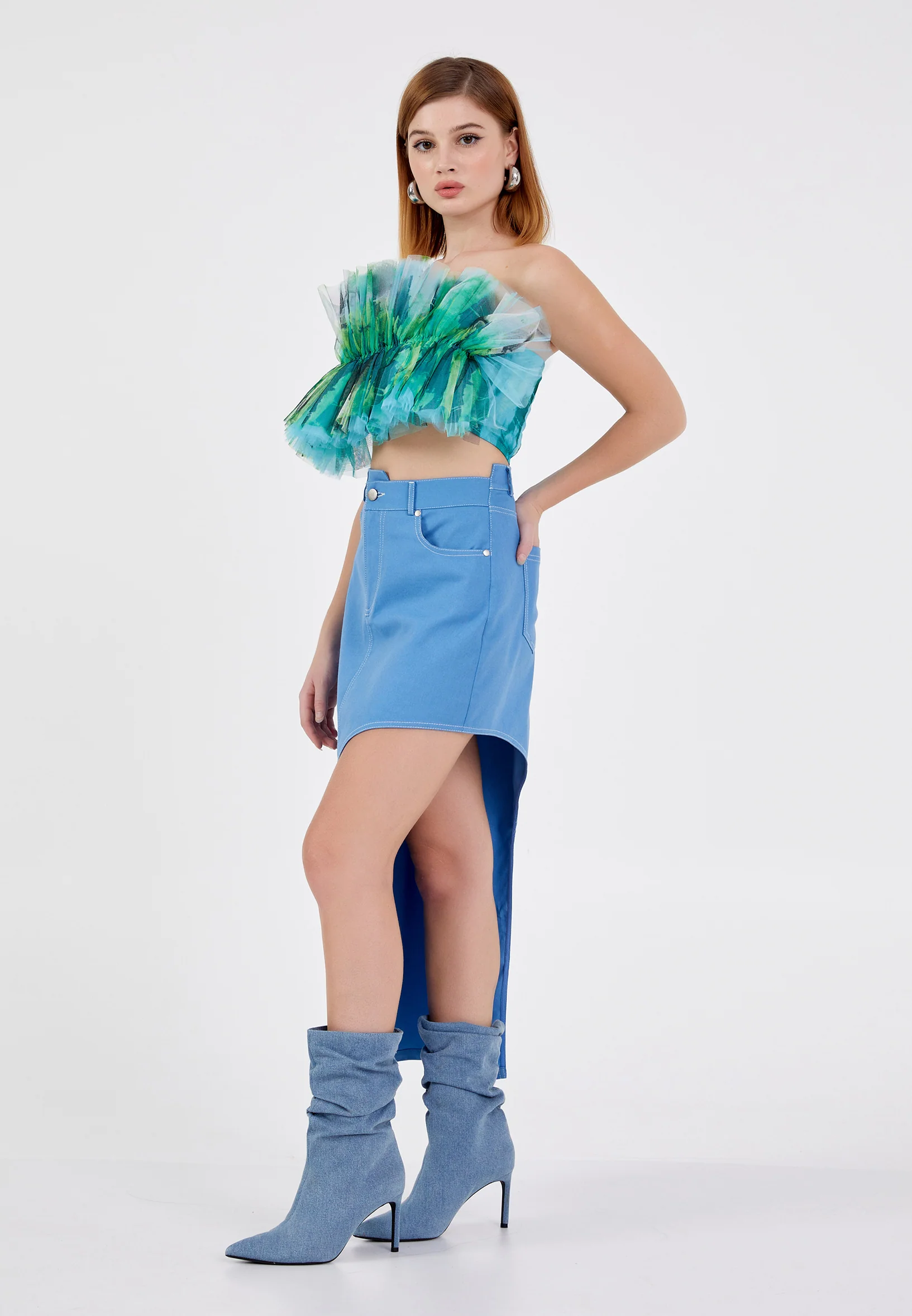Midi Solid Color Regular Skirt ber23y3117 - Image 4