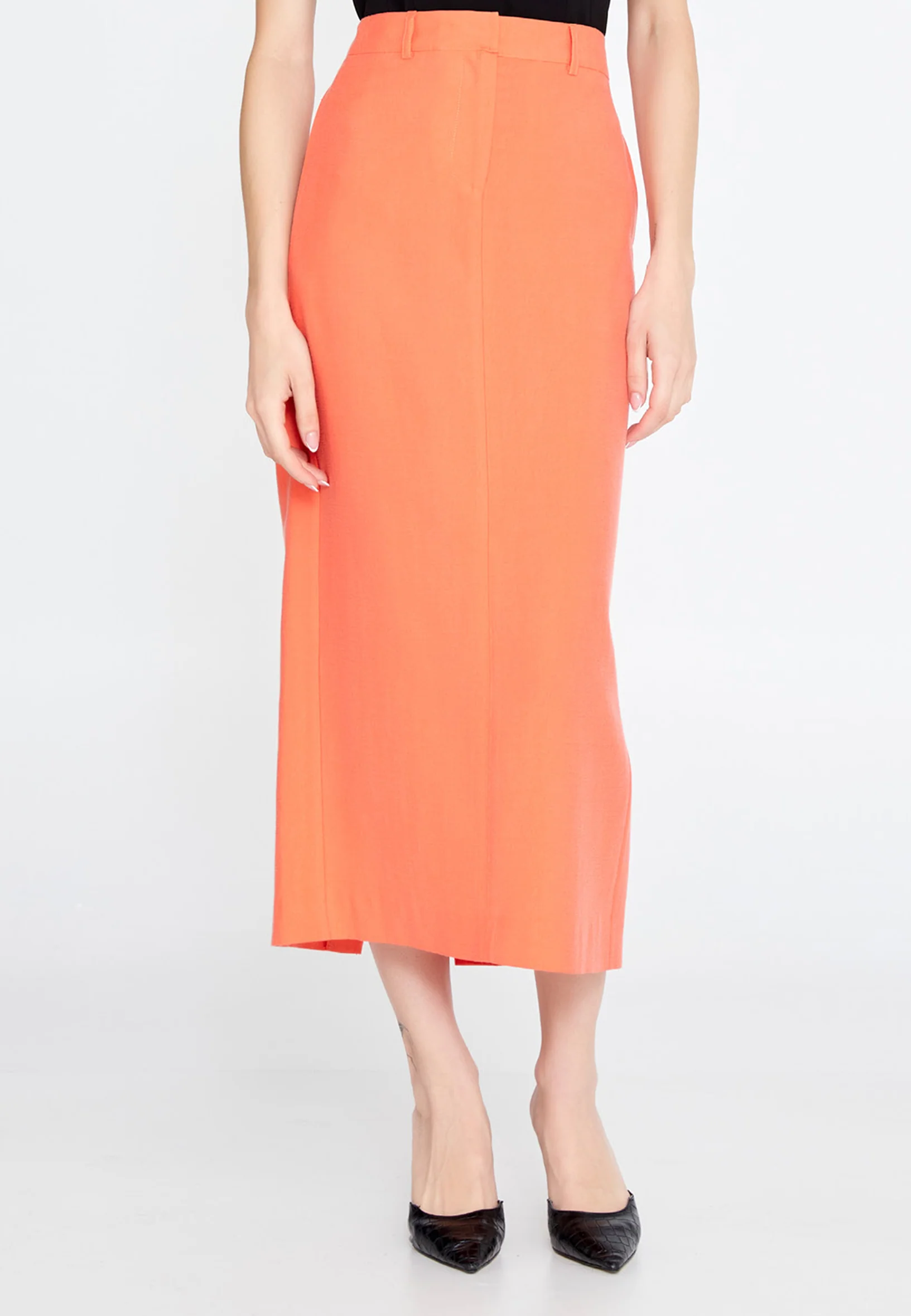 Midi Solid Color Regular Skirt ber23y3119 - Image 4