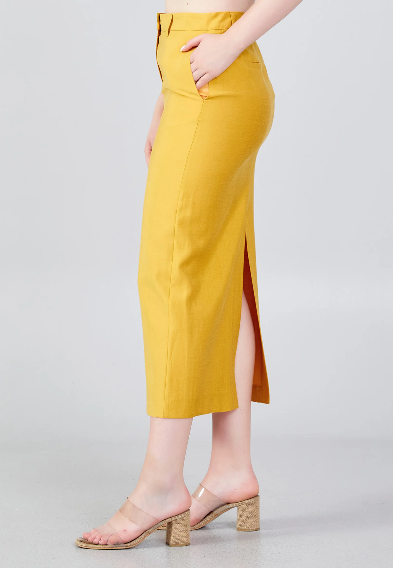 Midi Solid Color Regular Skirt ber23y3119 - Image 8