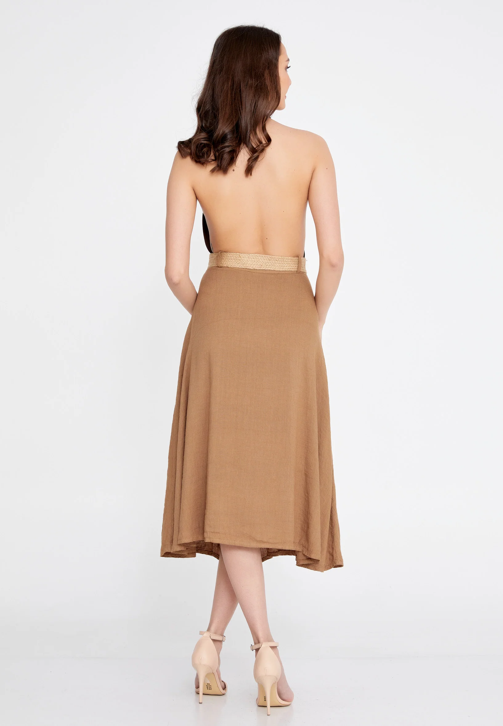 Midi Solid Color Regular Skirt esl998 - Image 11