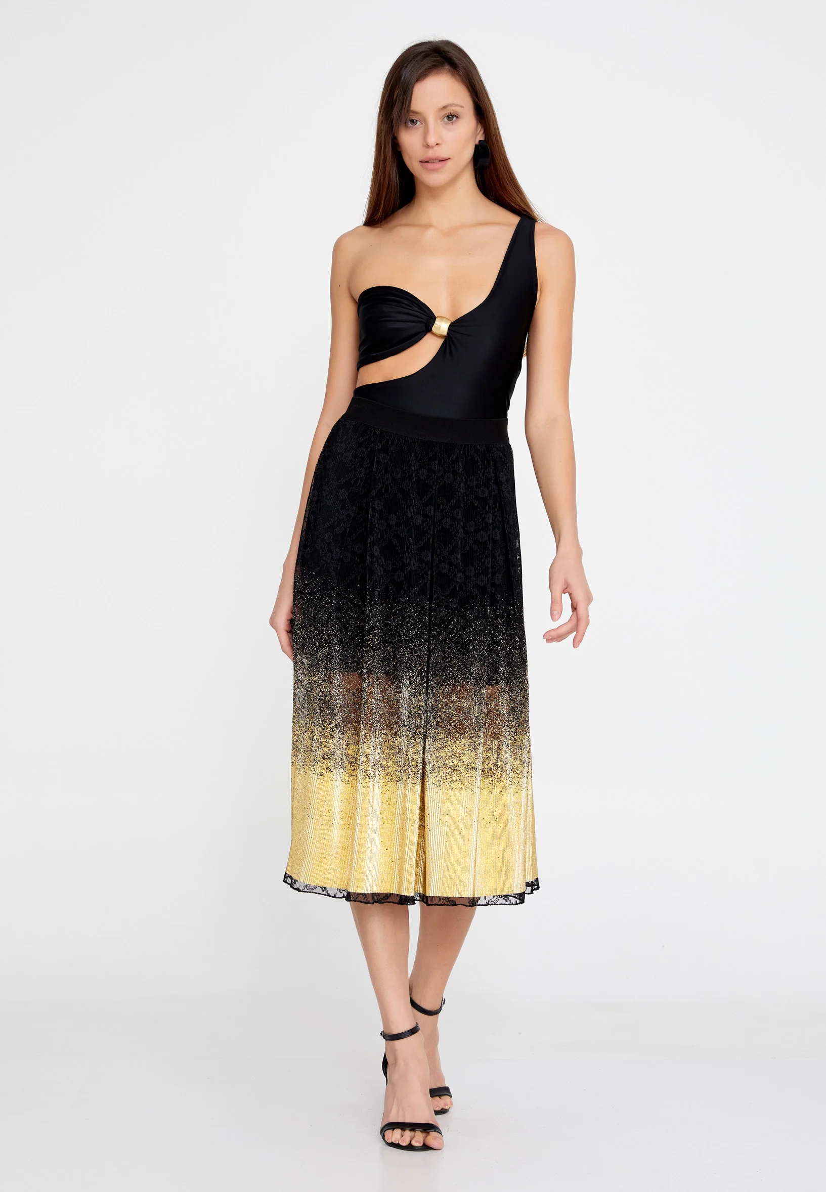 Midi Solid Color Regular Skirt esld1158 - Image 2