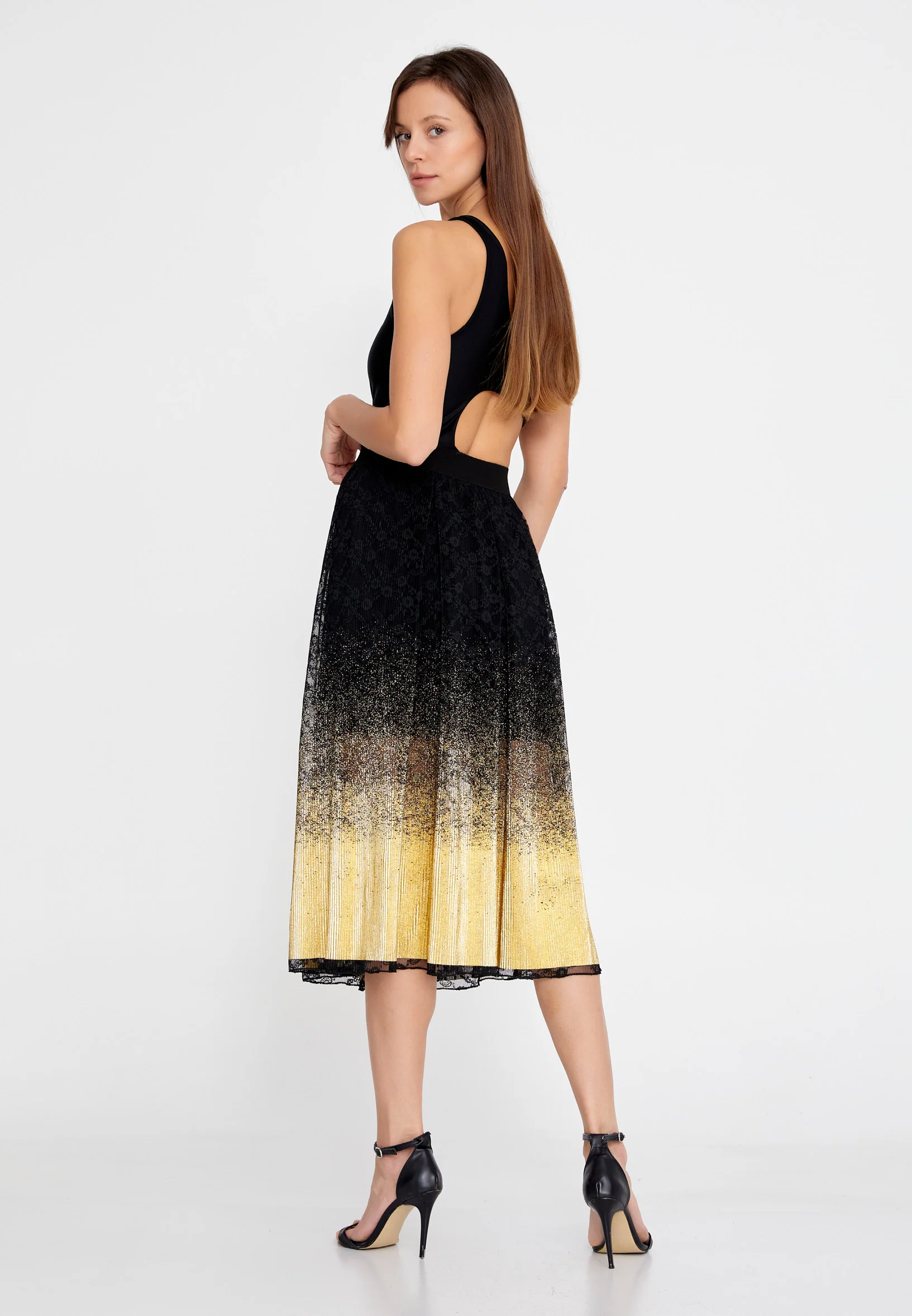 Midi Solid Color Regular Skirt esld1158 - Image 3