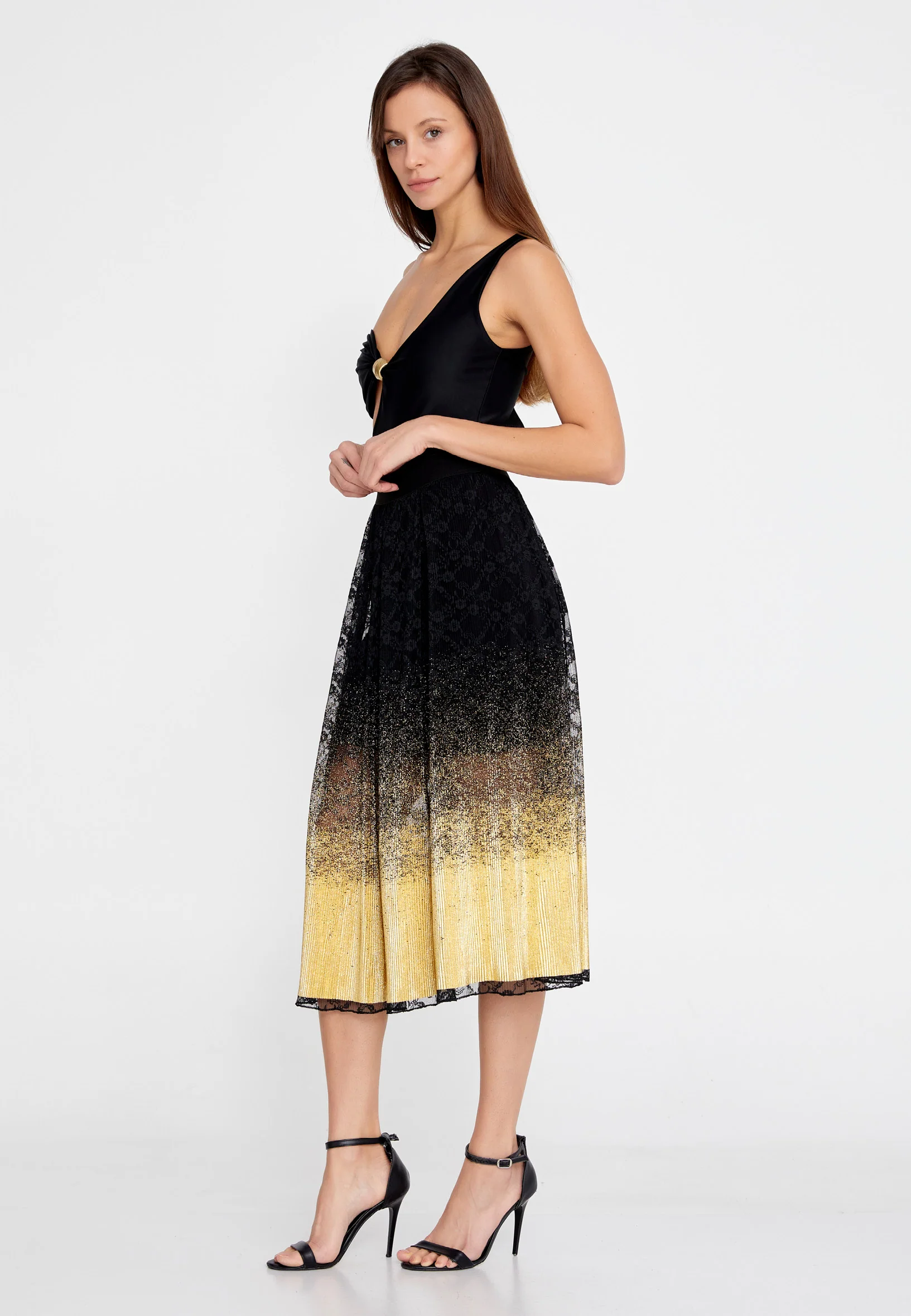 Midi Solid Color Regular Skirt esld1158 - Image 4