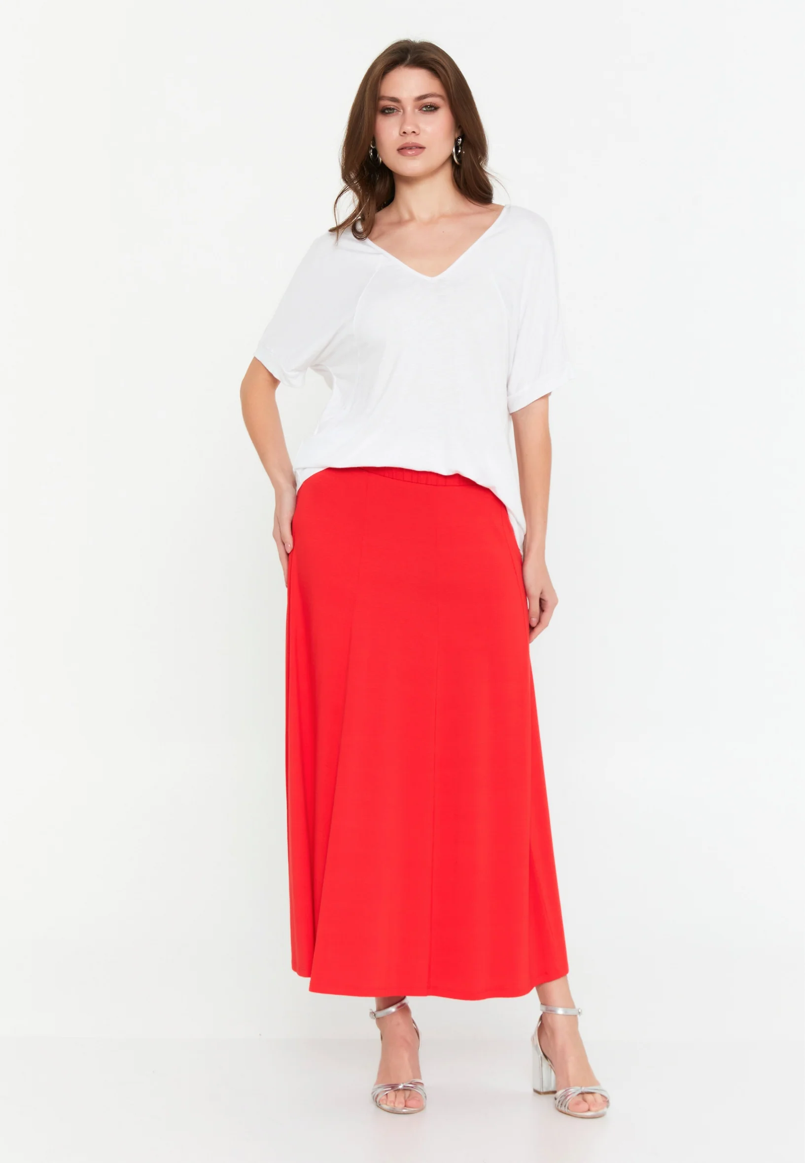 Midi Solid Color Regular Skirt faiu36157 - Image 2