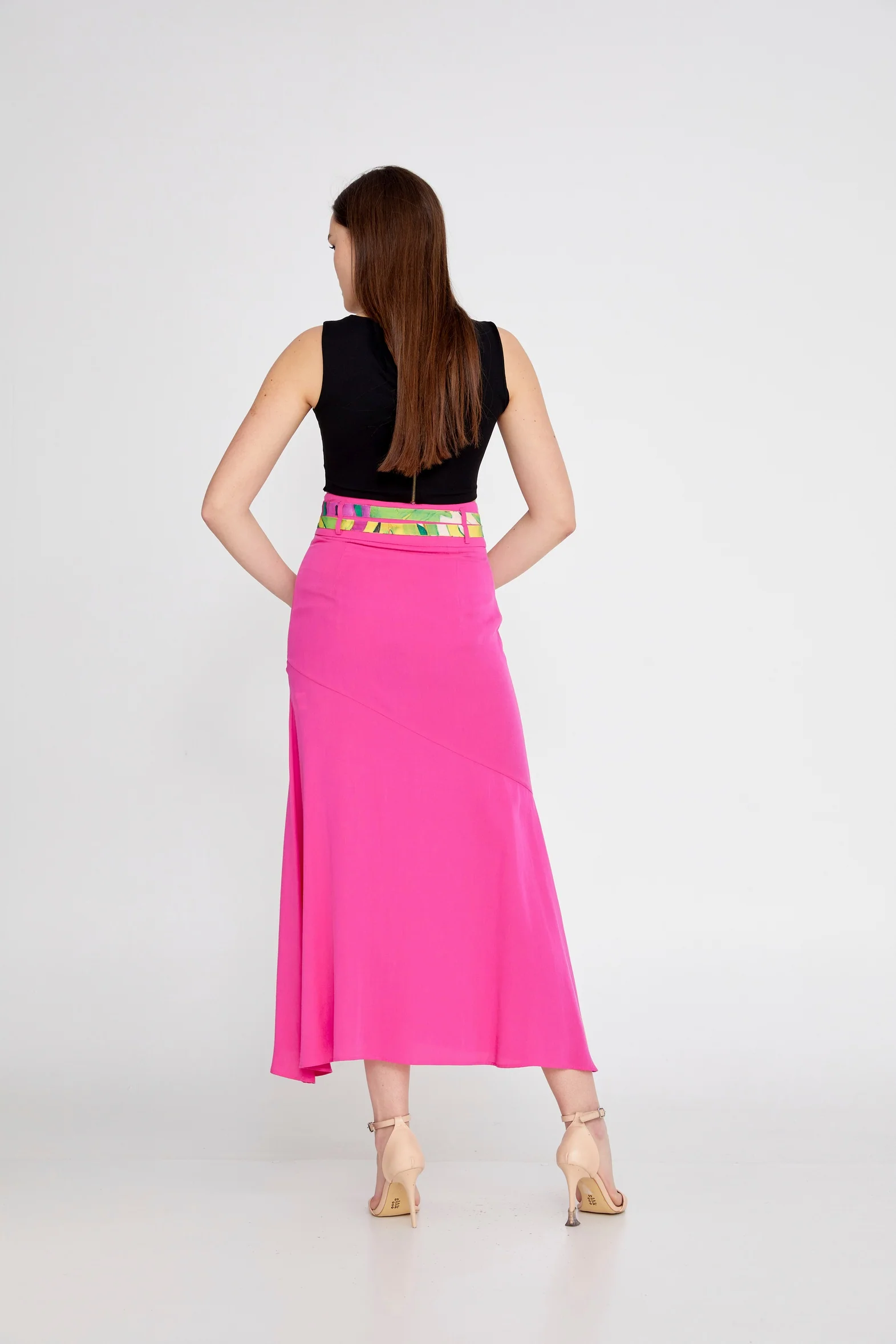 Midi Solid Color Regular Skirt huk23y03l039 - Image 2
