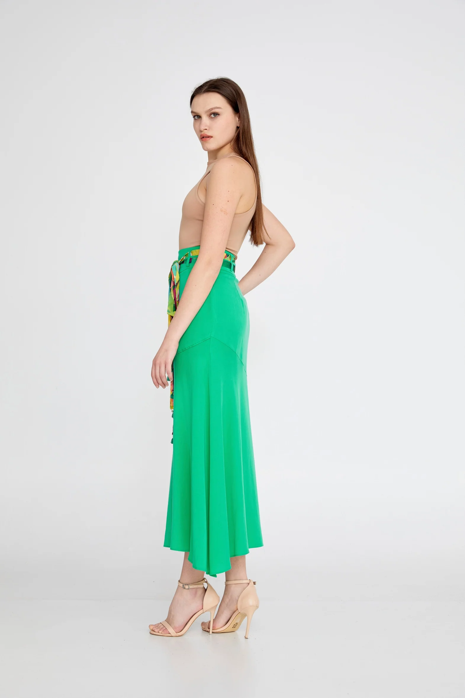 Midi Solid Color Regular Skirt huk23y03l039 - Image 7