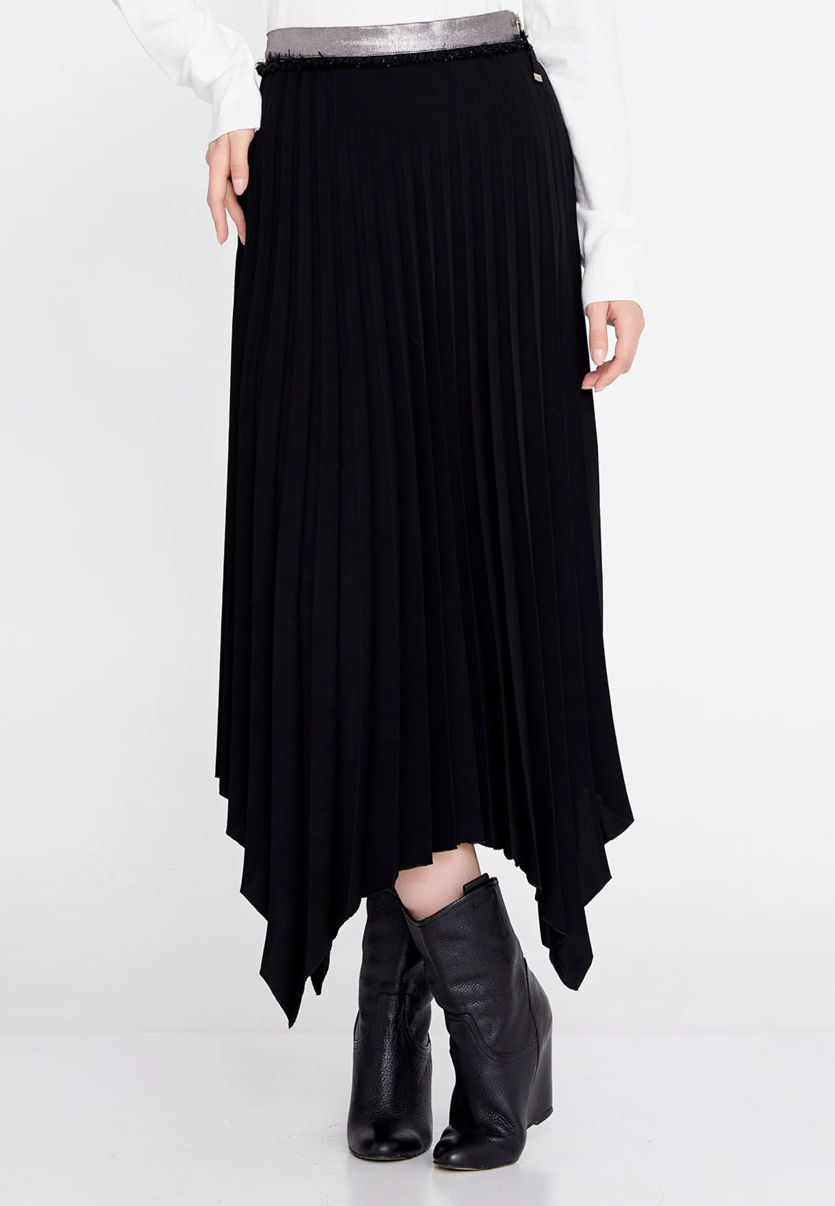 Midi Solid Color Regular Skirt huk3009