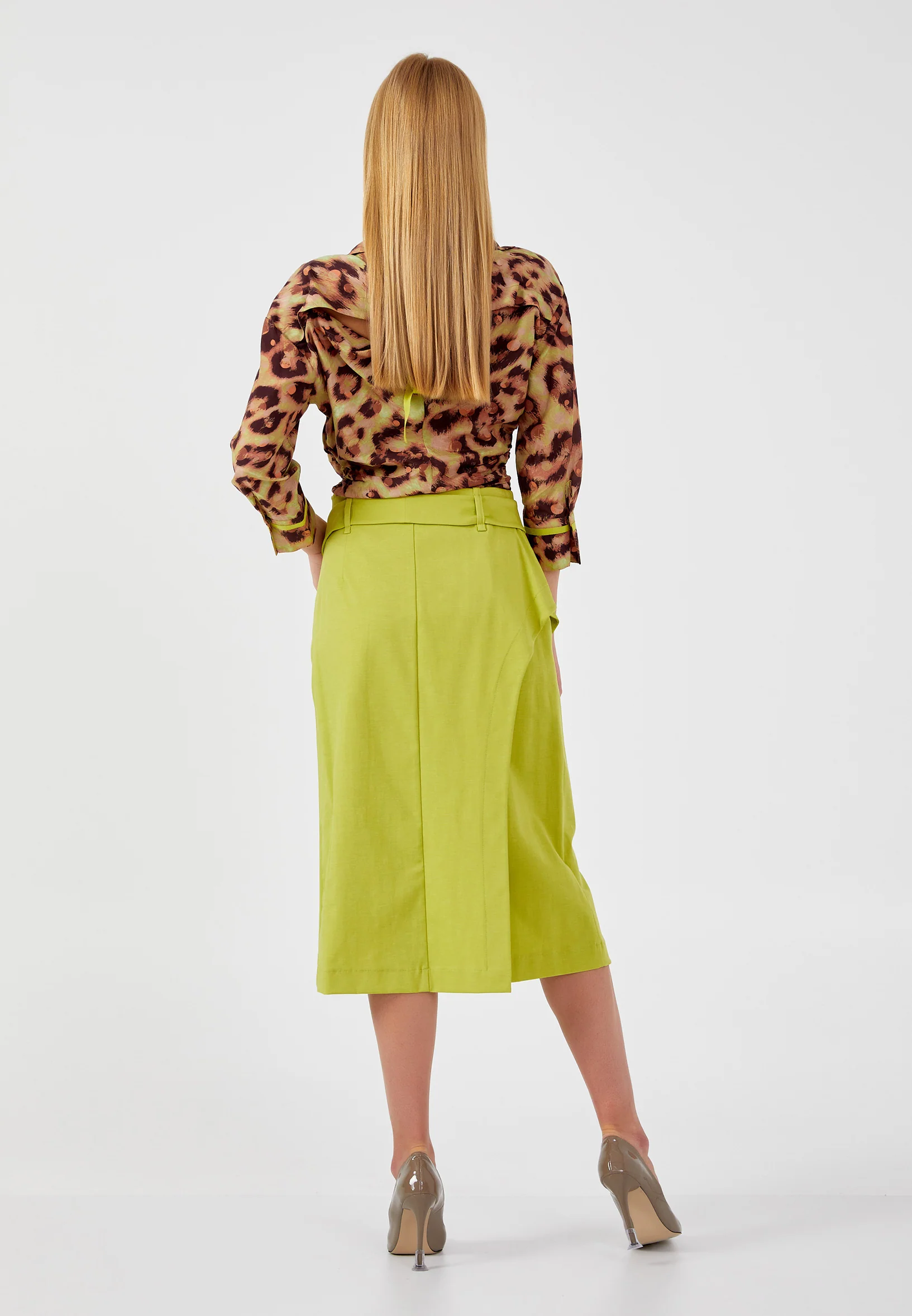 Midi Solid Color Regular Skirt kmy24y30407 - Image 3