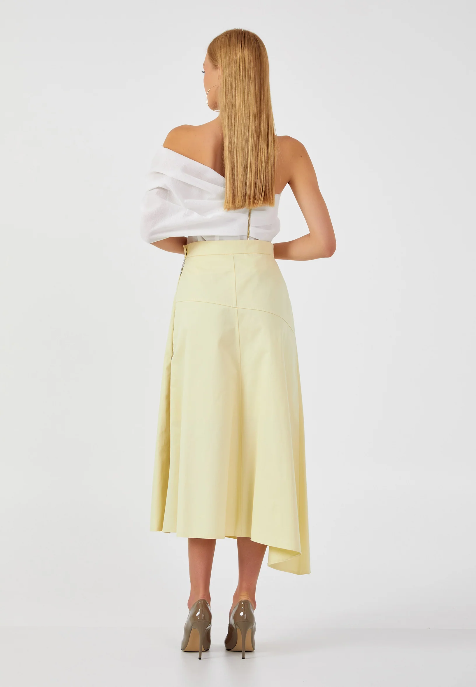 Midi Solid Color Regular Skirt kmy24y30412 - Image 2