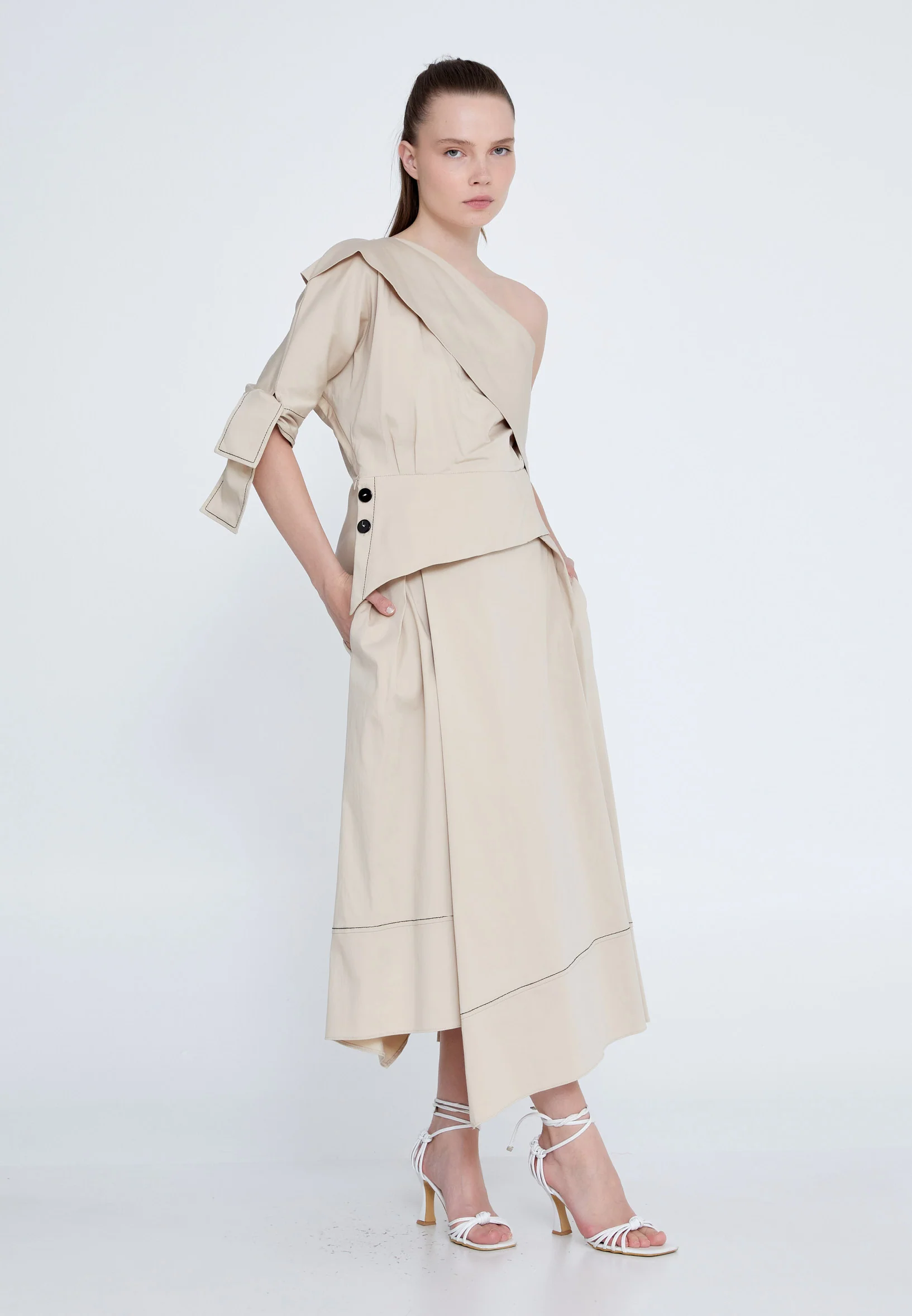 Midi Solid Color Regular Skirt kmy24y30417 - Image 3