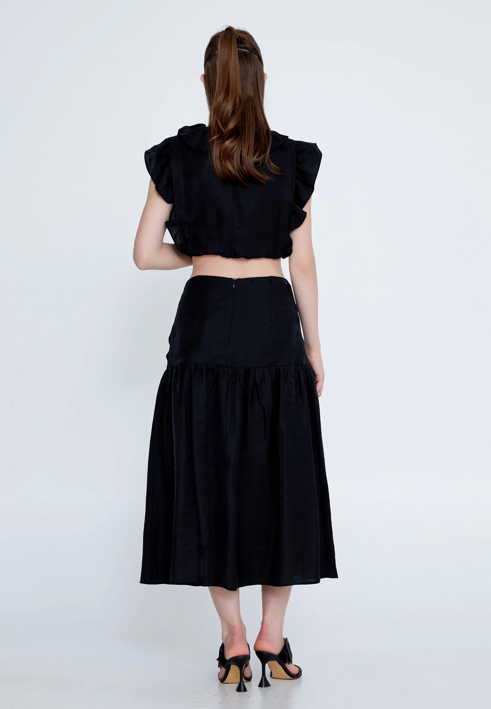 Midi Solid Color Regular Skirt kmy24y30418 - Image 3
