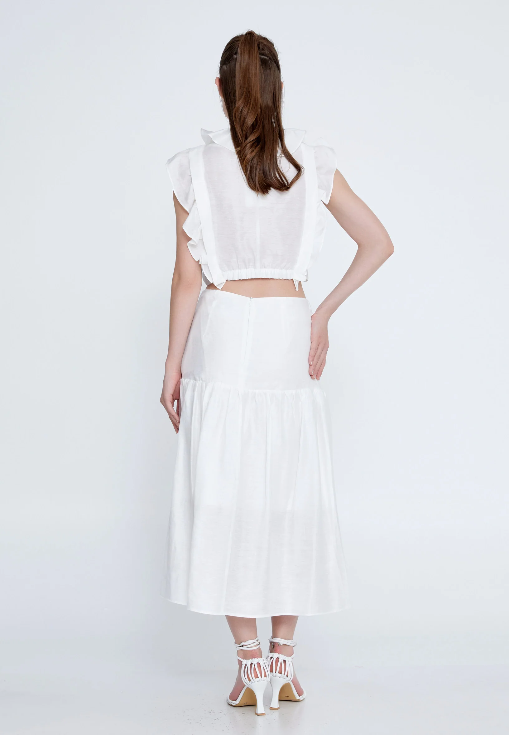 Midi Solid Color Regular Skirt kmy24y30418 - Image 7