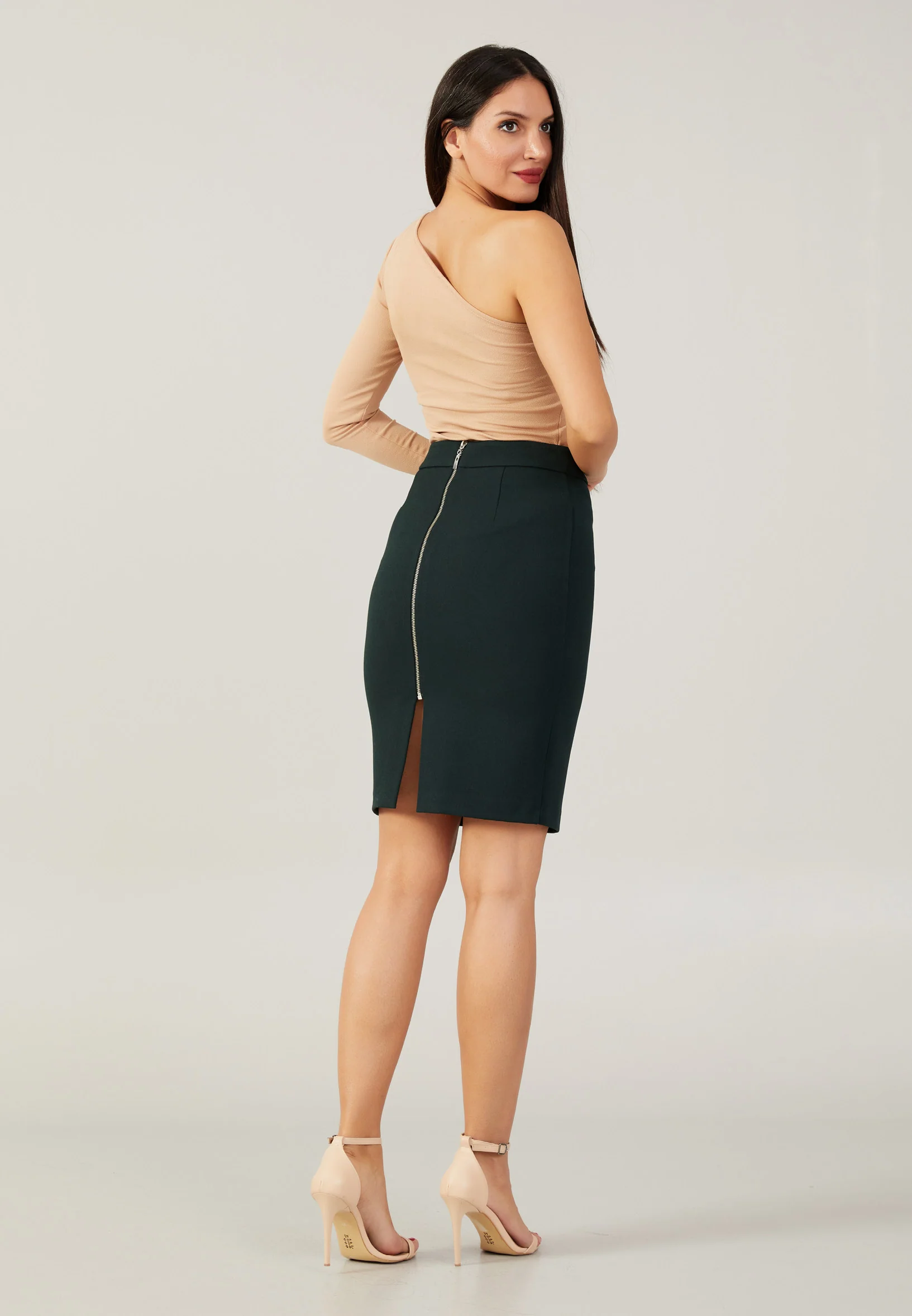 Midi Solid Color Regular Skirt lal5478 - Image 3