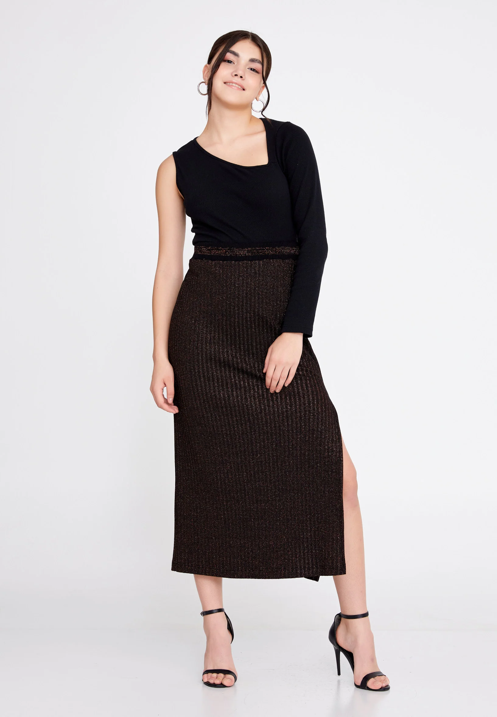 Midi Solid Color Regular Skirt llc21k5448 - Image 2